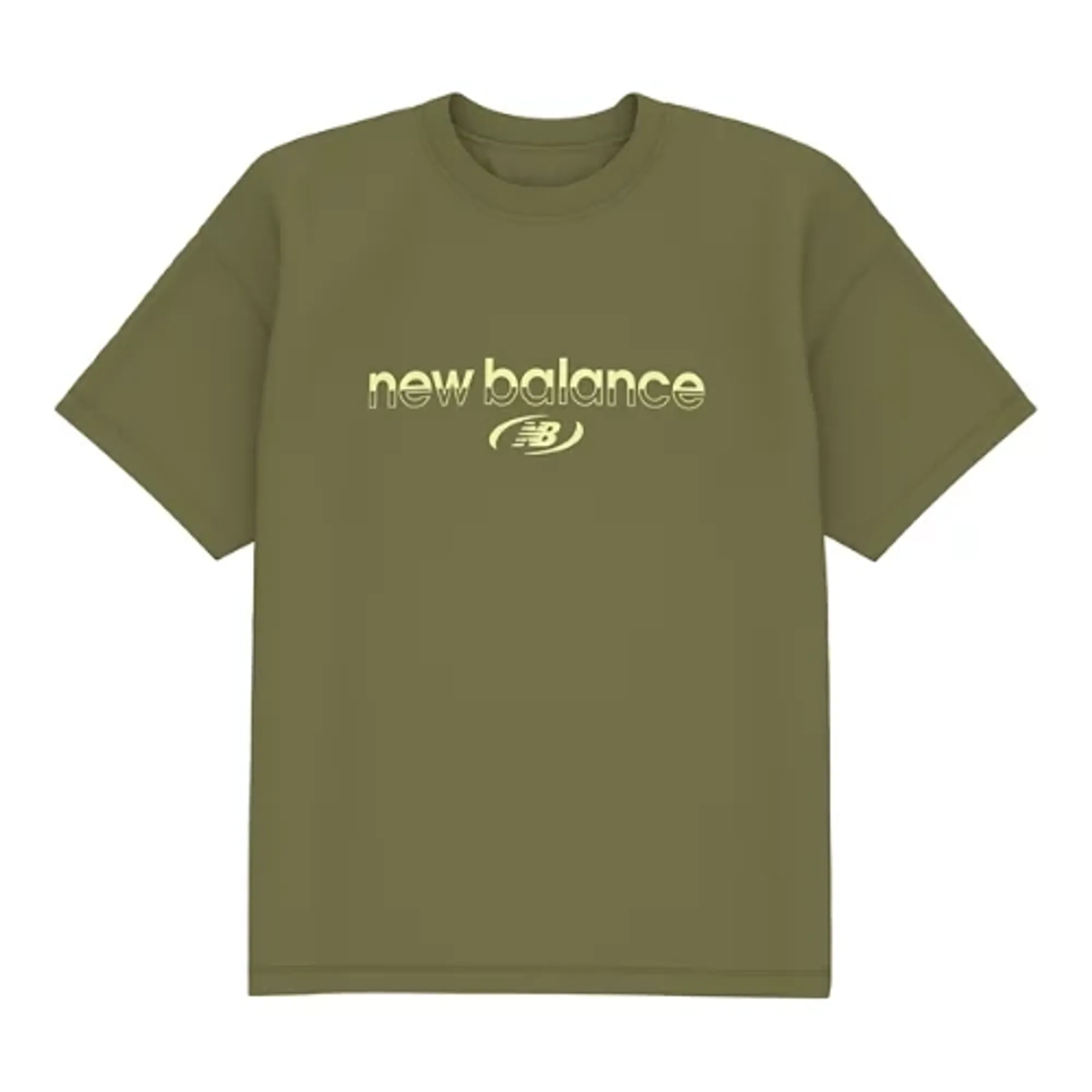 New Balance Men's Trackside T-Shirt in Green Cotton Jersey