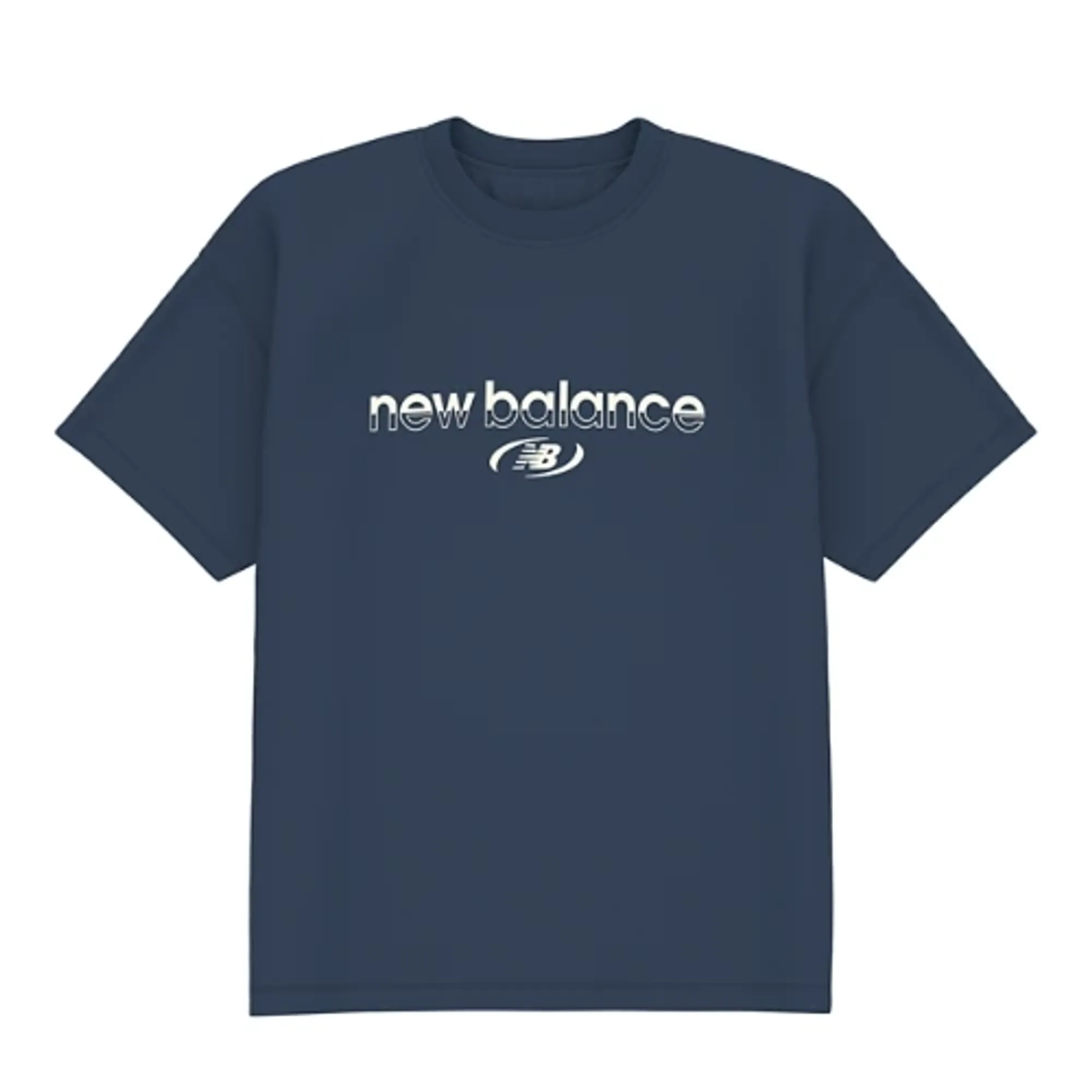 New Balance Men's Trackside T-Shirt in Blue Cotton Jersey