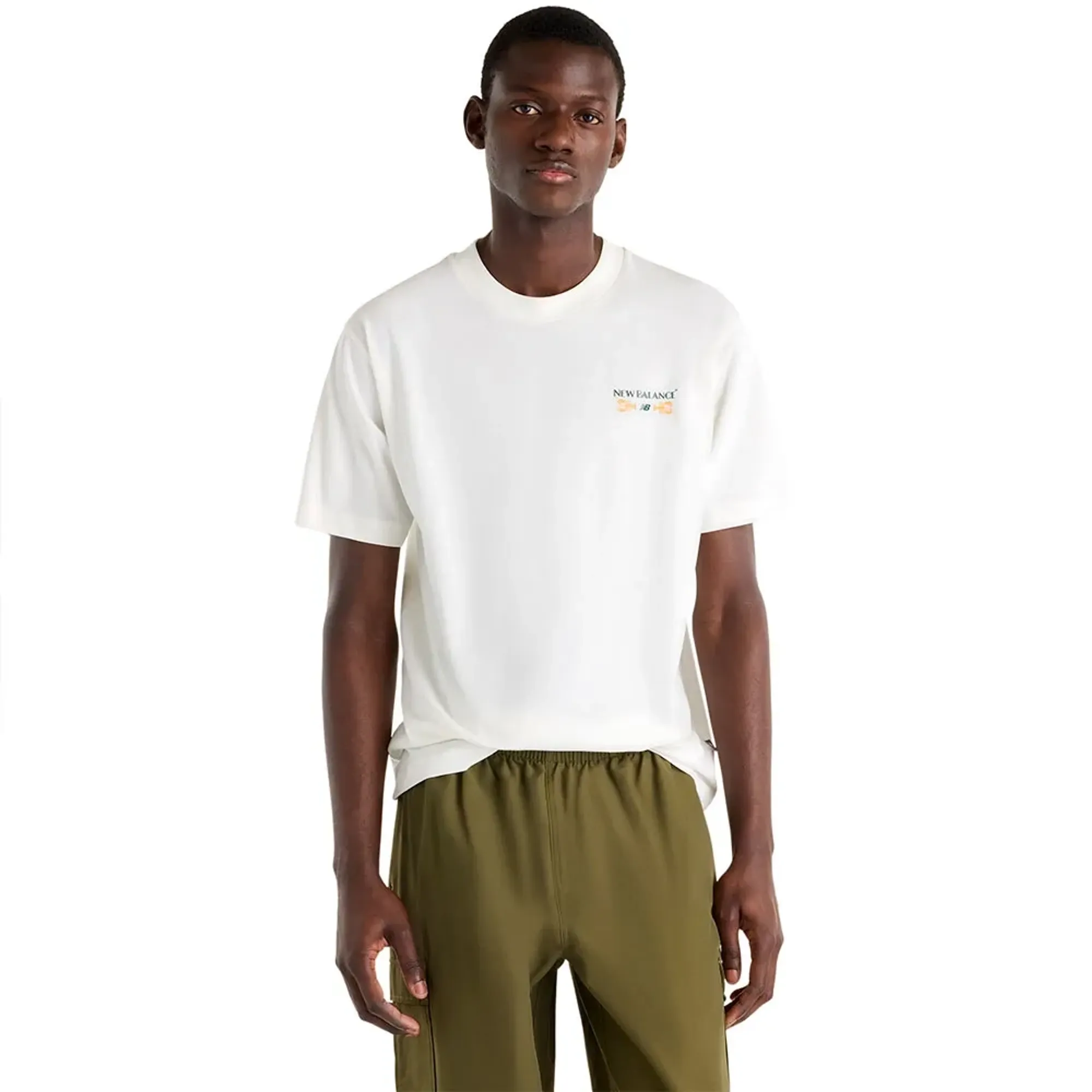 New Balance Men's Grab a Bite Boston T-Shirt in White Cotton