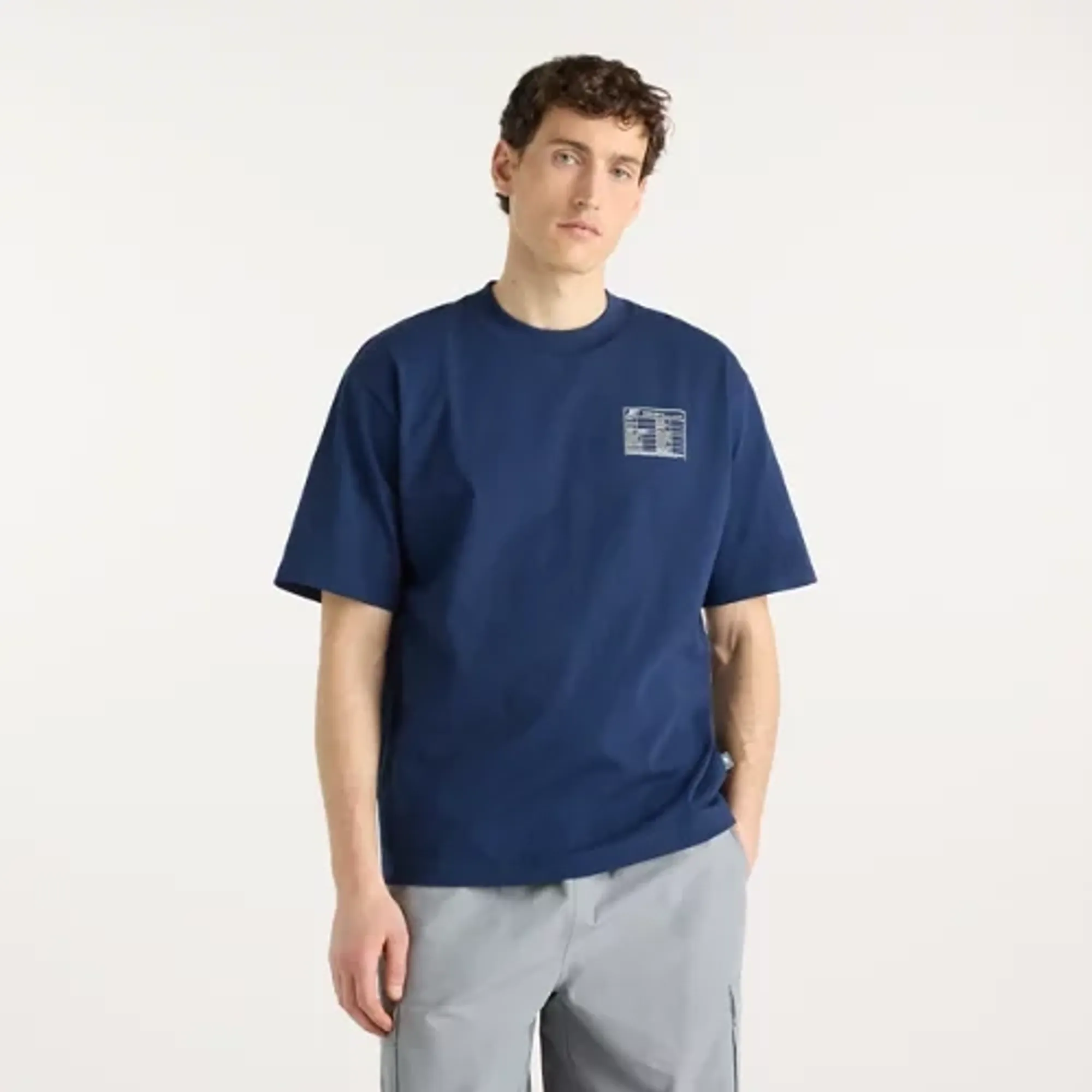 New Balance Men's Archive Blueprint T-Shirt in Blue Cotton