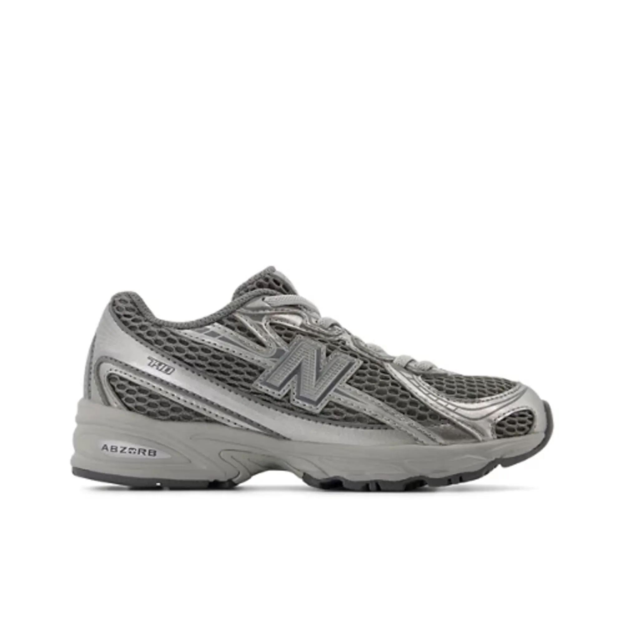 New Balance Kids 740 Bungee Lace in Grey Synthetic