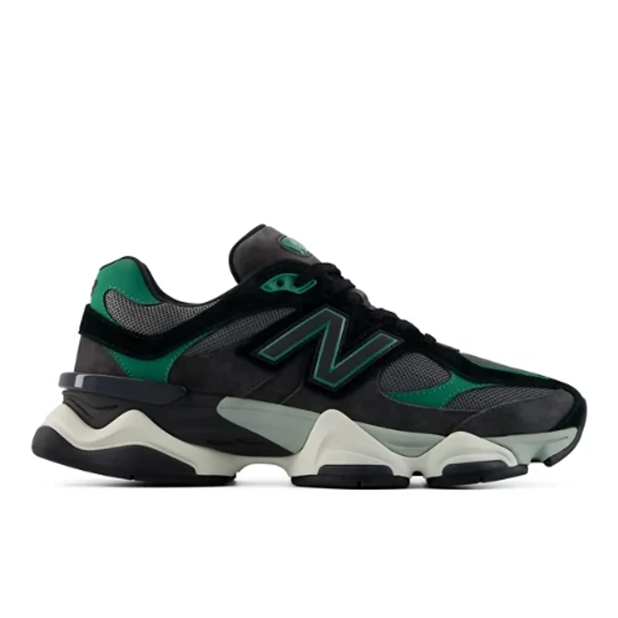 New Balance Unisex 9060 in Black/Green Suede/Mesh