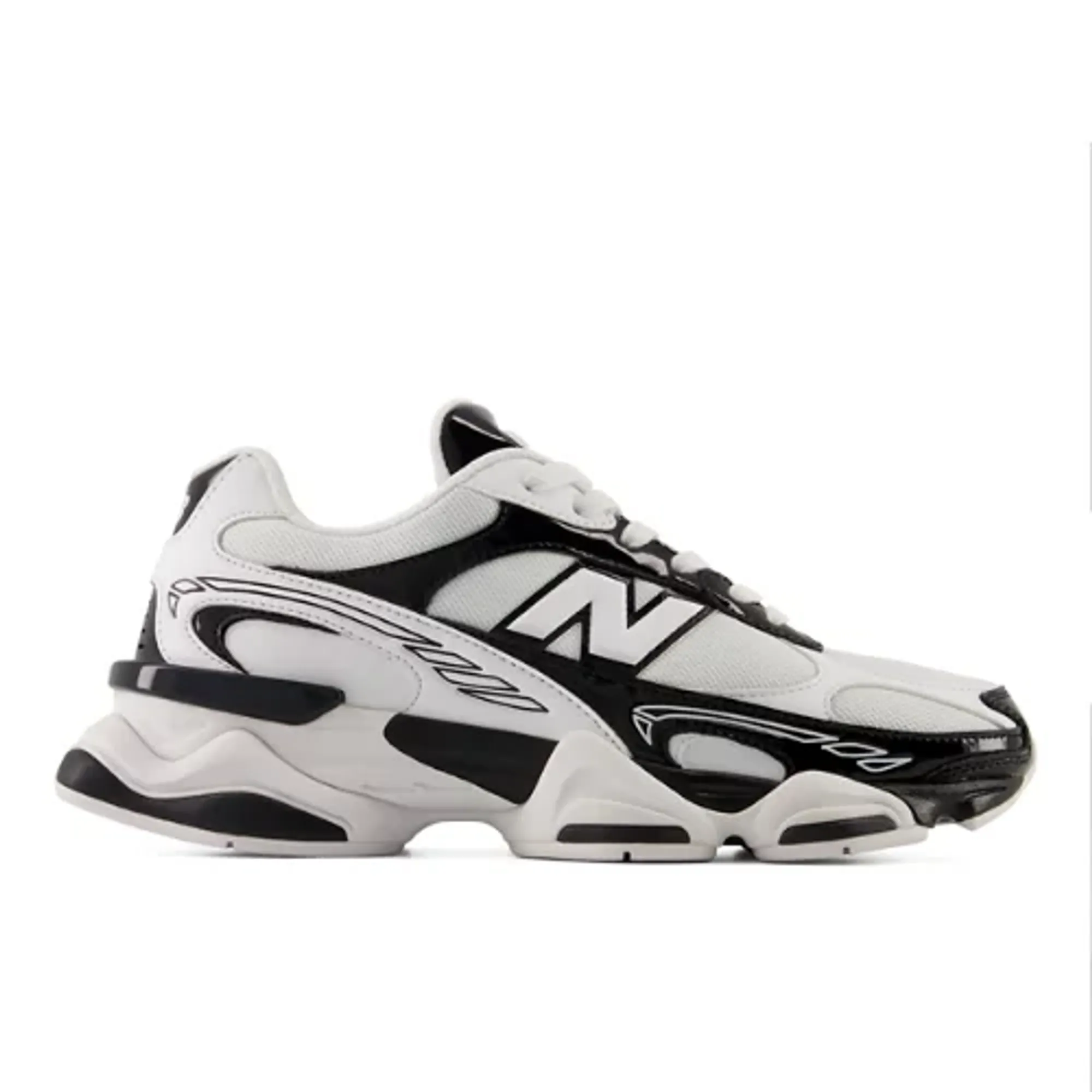 New Balance Unisex 9060R in Black/White Leather