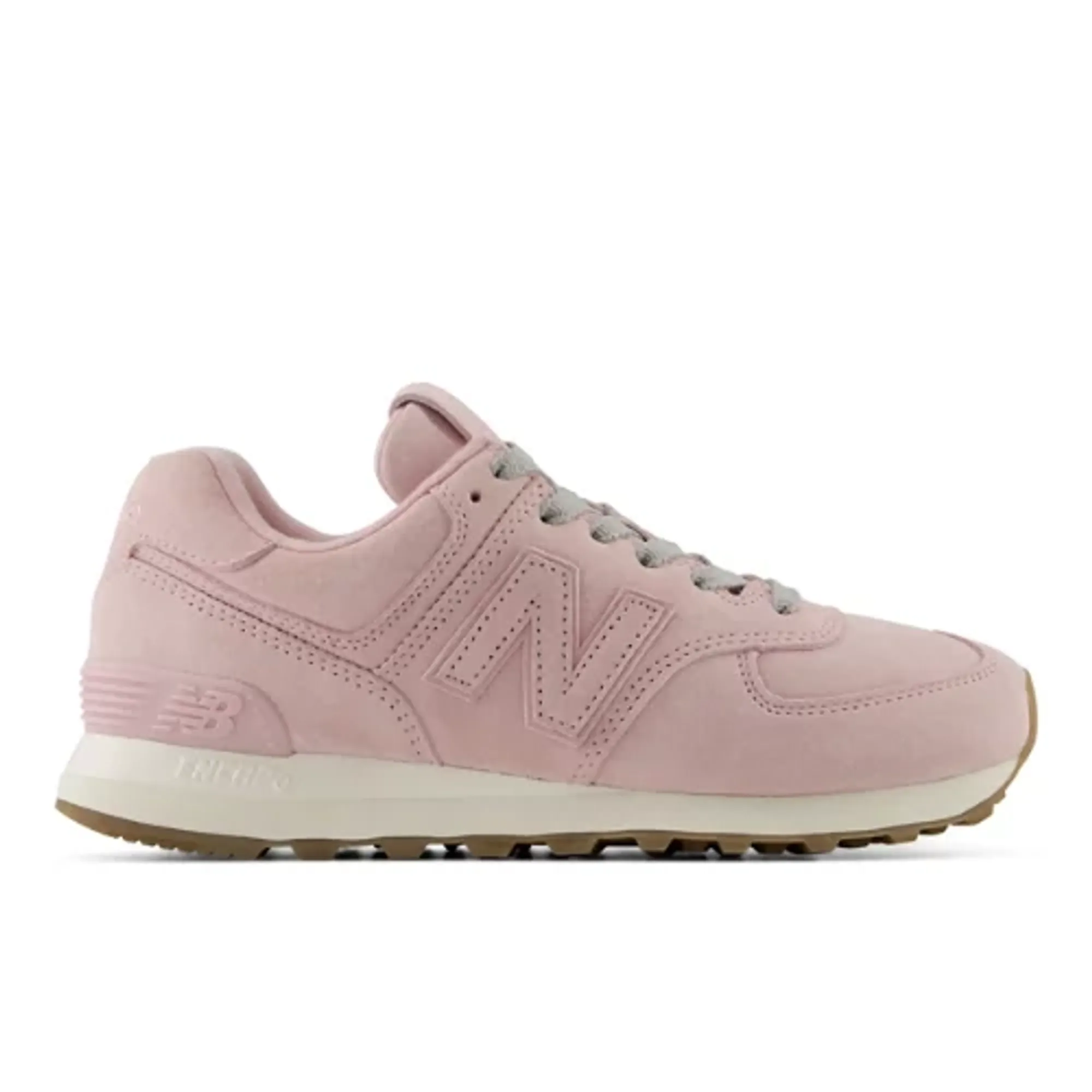 New Balance Women's 574 in Pink/Grey/White Leather