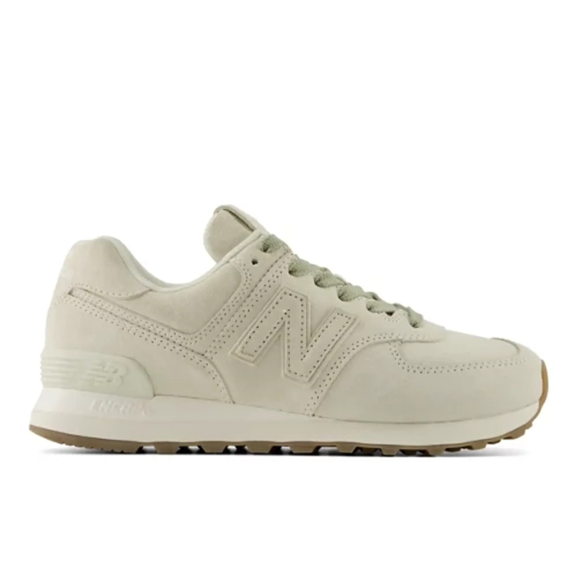 New Balance Women's 574 in Beige/Brown/White Leather