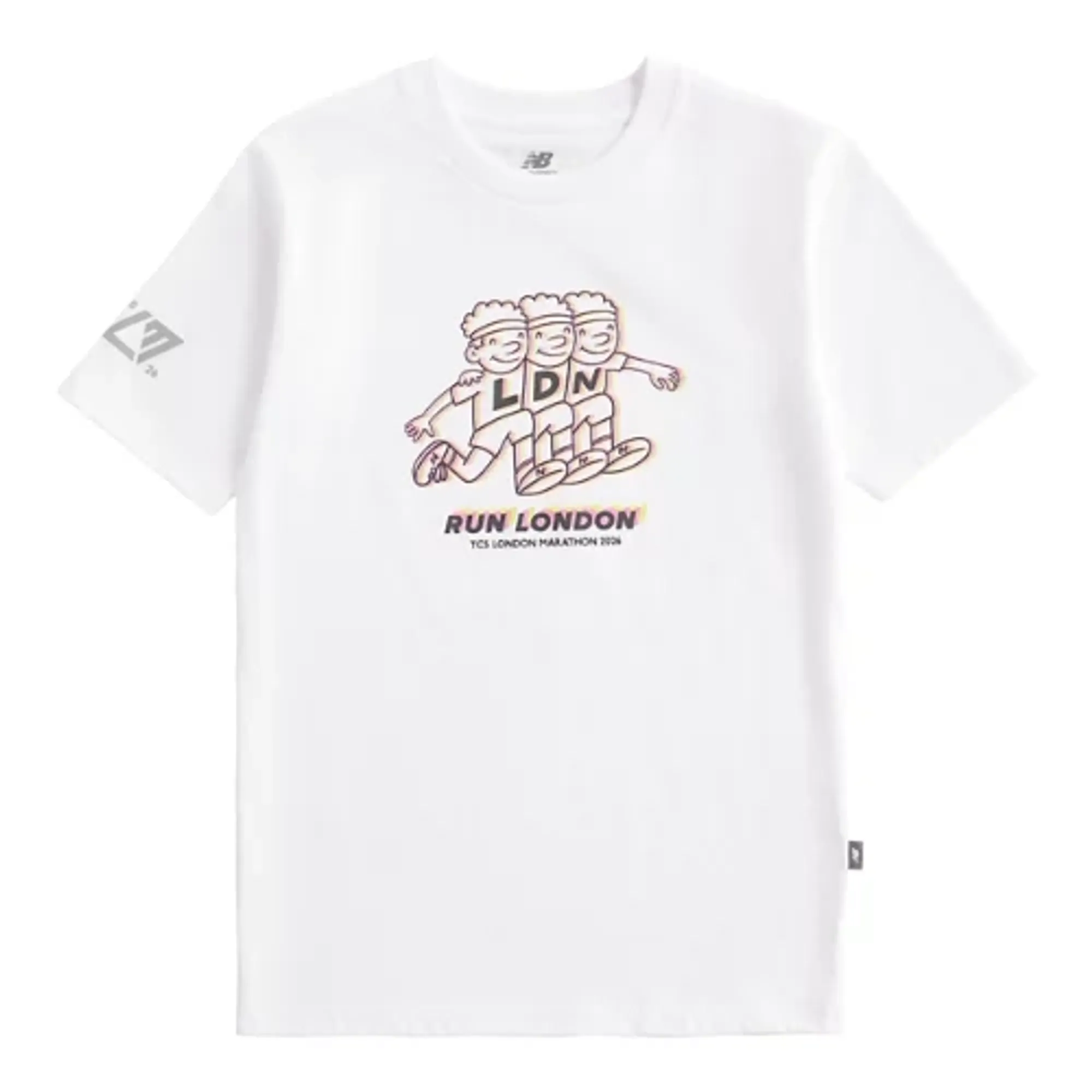 New Balance Kids' London Edition Graphic T-Shirt 4 in White Cotton