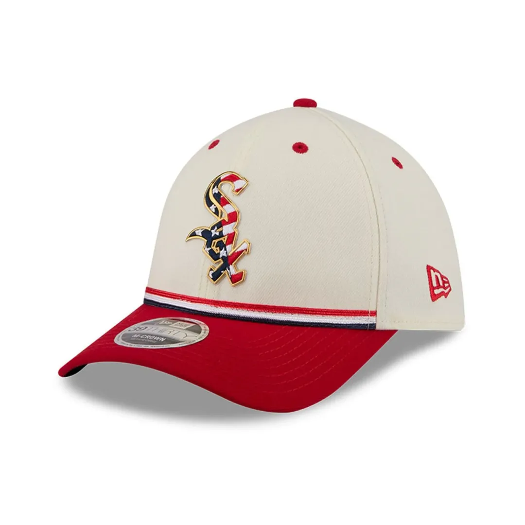 White Sox MLB 4th Of July 2026 Cream 39THIRTY M-Crown Stretch Fit