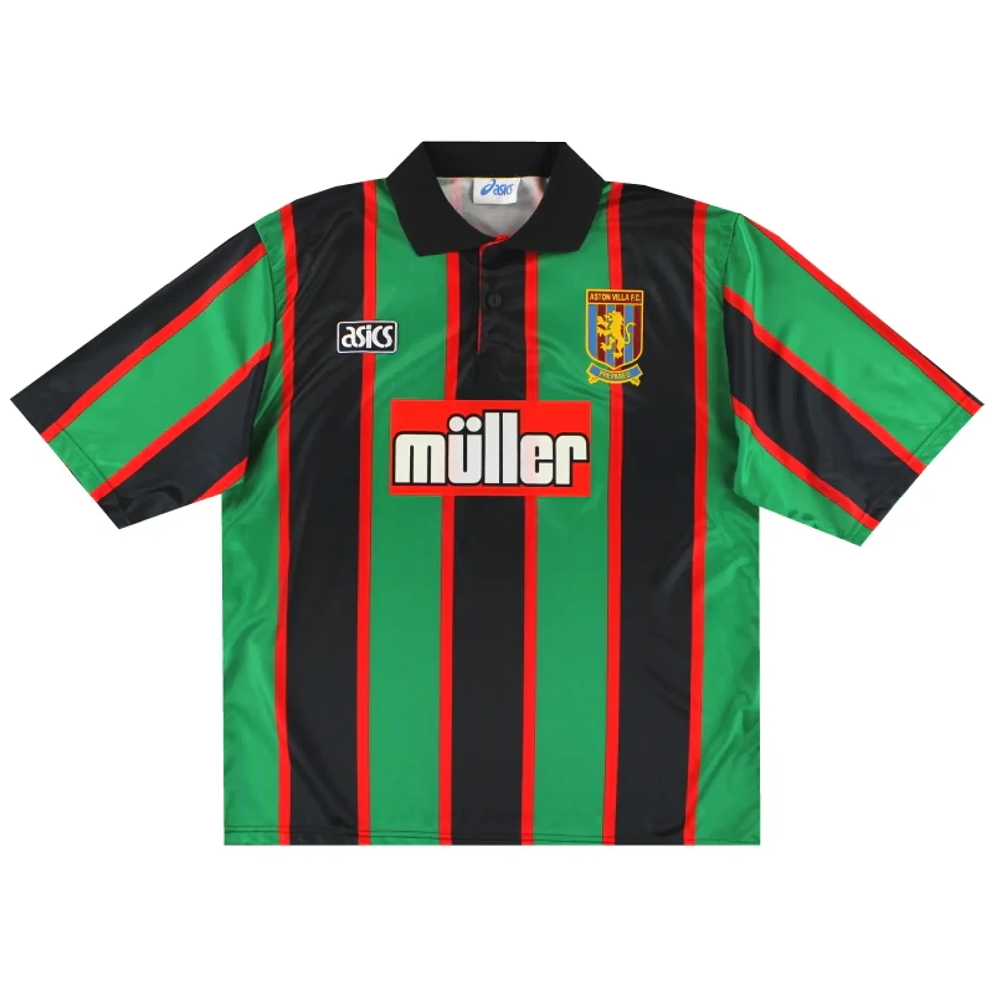 1993-95 Aston Villa Asics Away Shirt M - Aston Villa / Very Good 