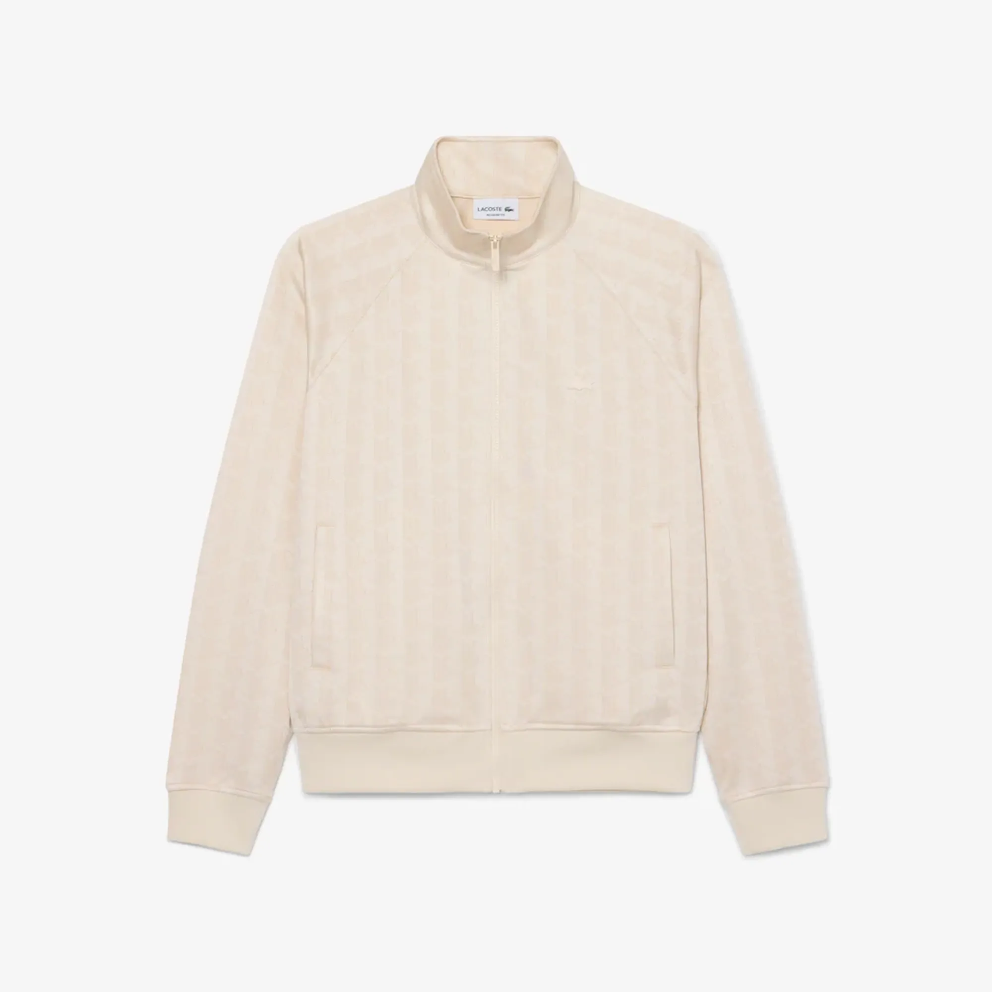 Lacoste Monogram Jacquard Zipped Jacket - Beige
