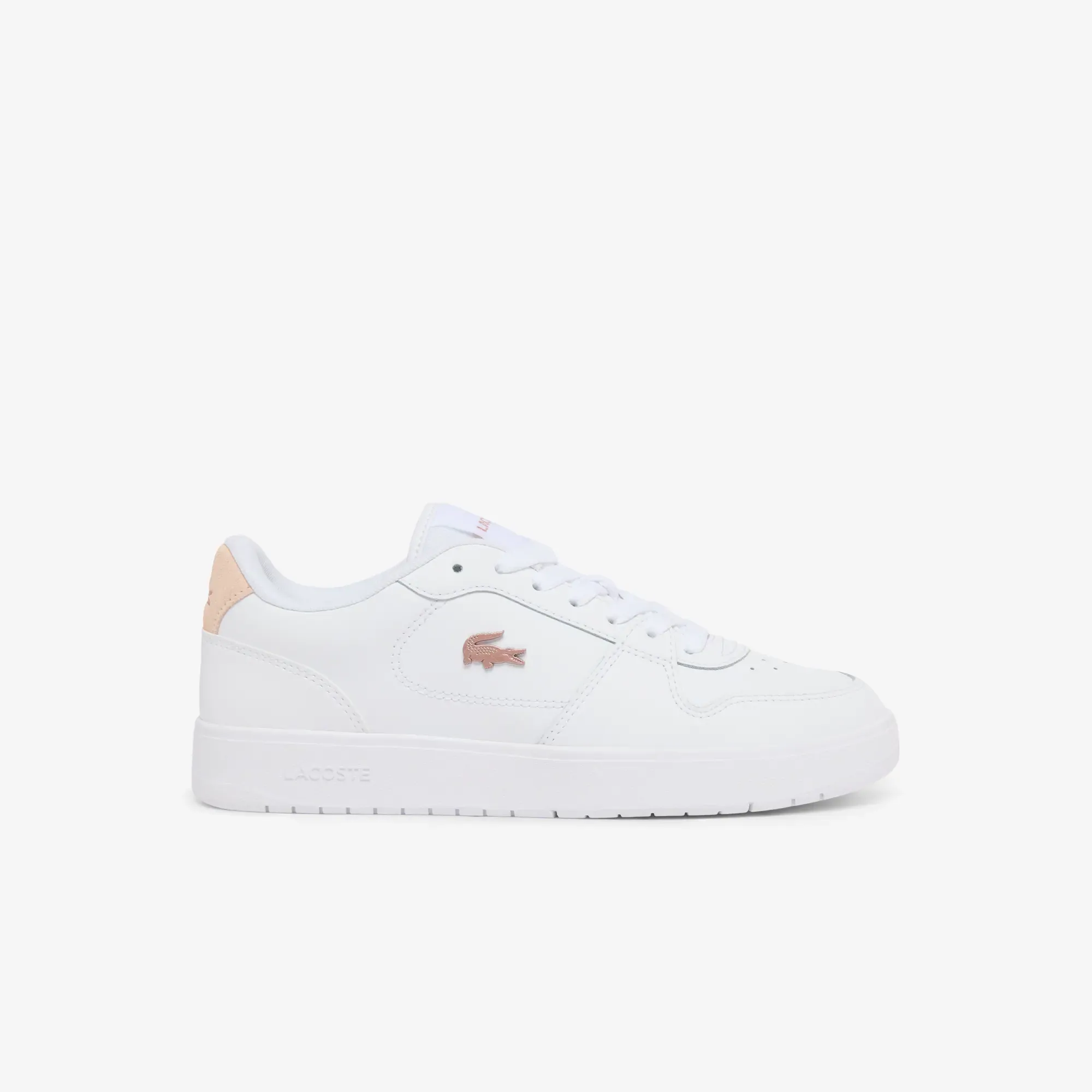 Lacoste Women's Court Ace Leather Sneakers - White & Light Pink