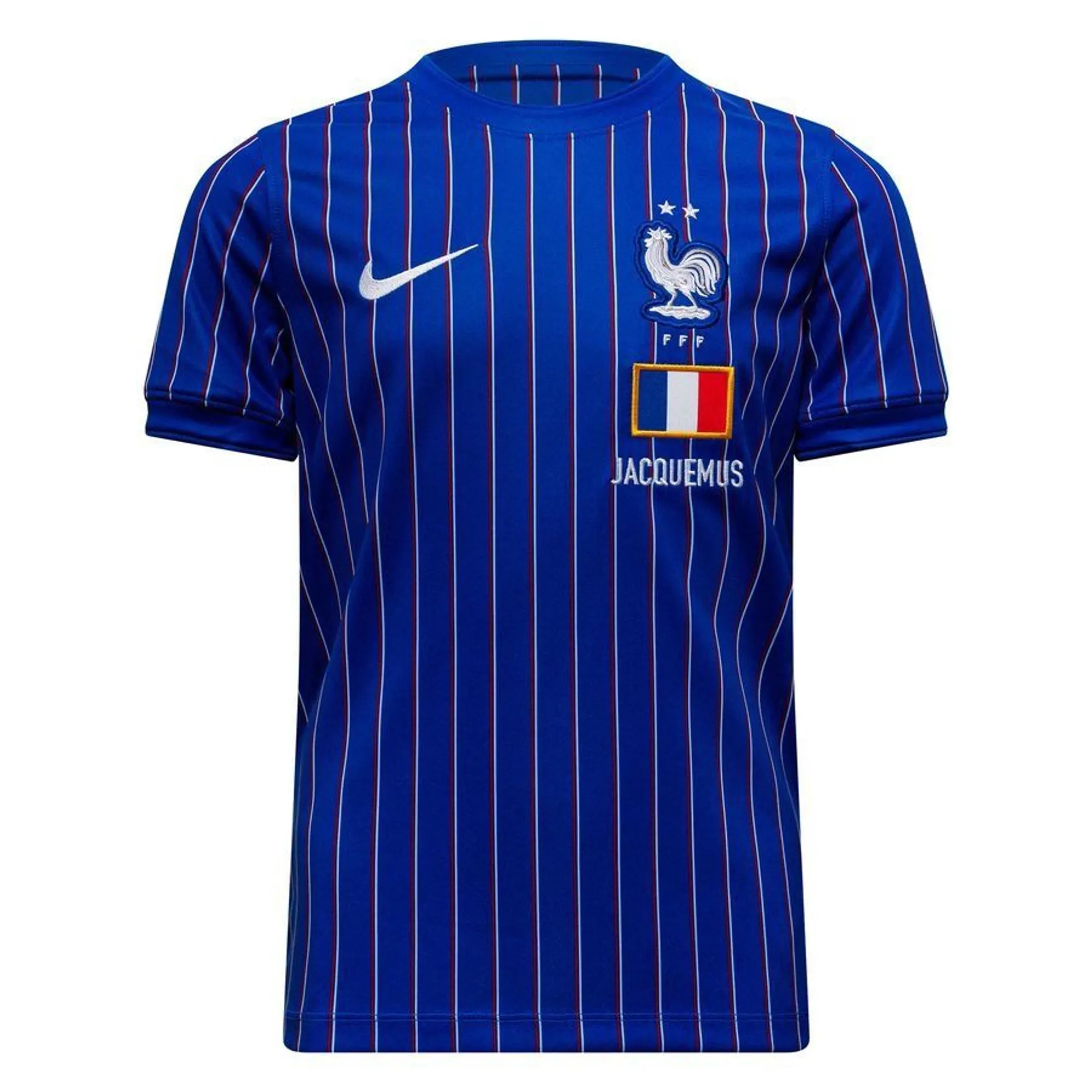 France X2 Training T-Shirt Dri-Fit Academy Pro Pre Match World Cup 2026 - Game Royal/University Red Kids - ['Blue']