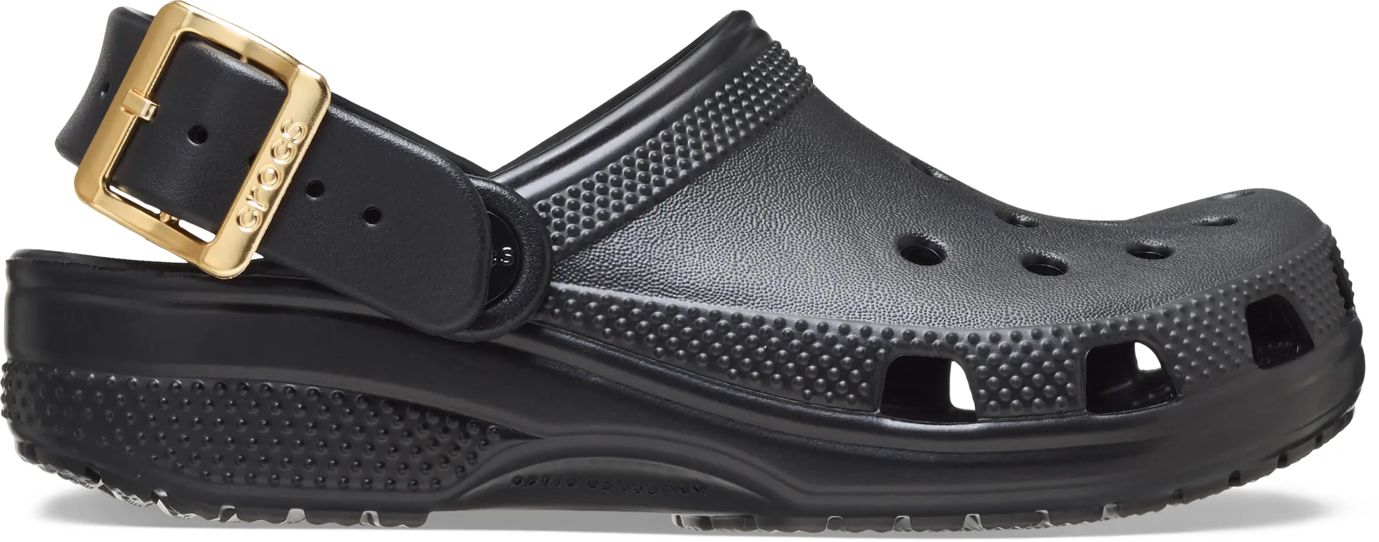 Crocs | Kids | Classic Metallic Buckle | Clogs | Black | C11