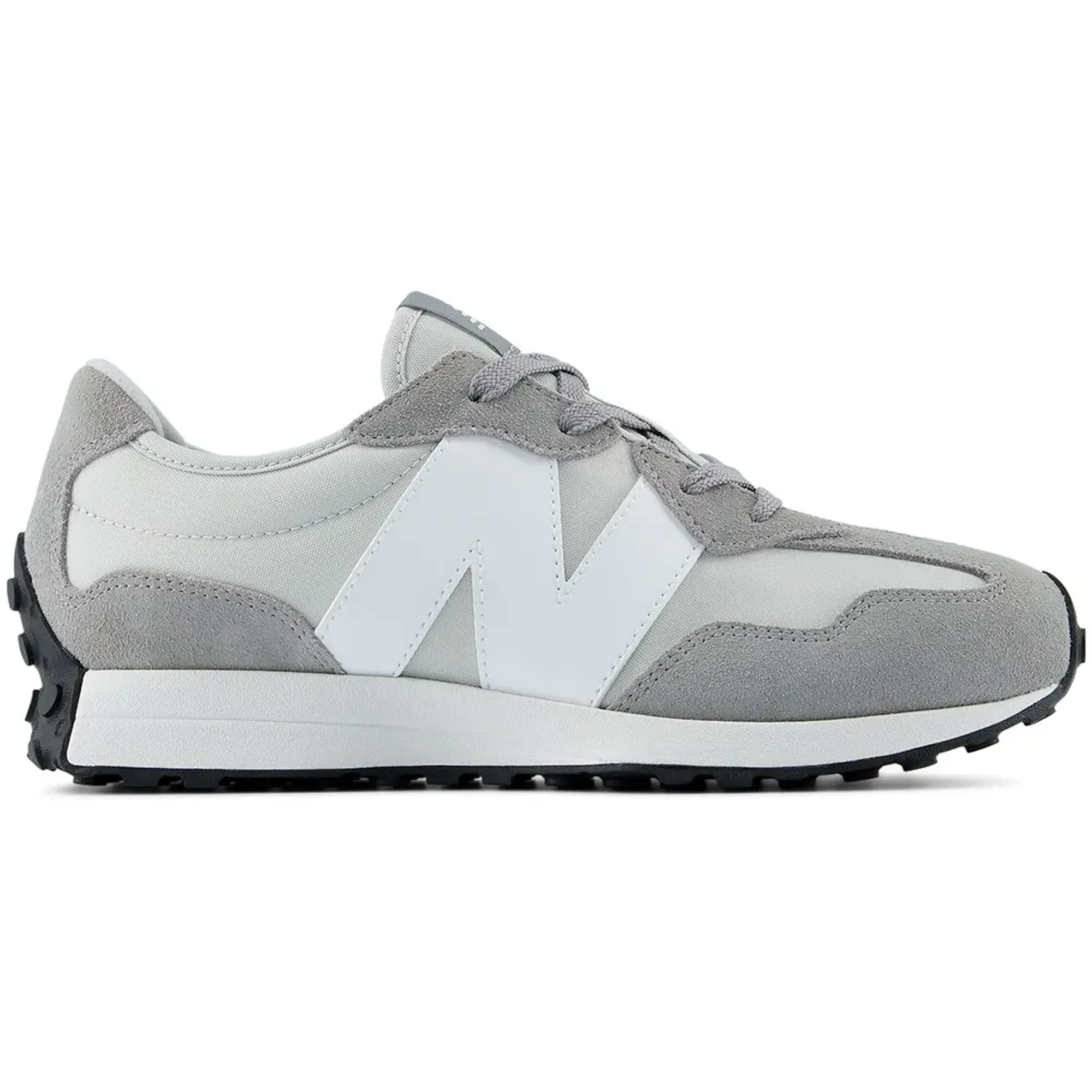 New Balance Kids 327 Lace in Grey Suede/Mesh