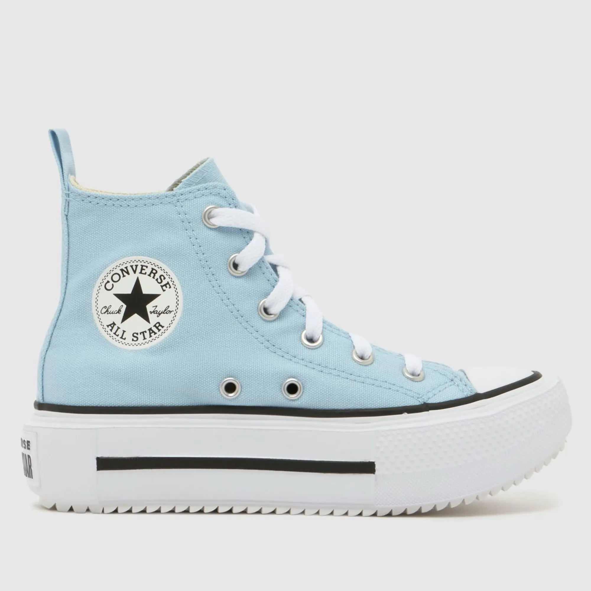 Converse Pale Blue All Star Lift Double Stack Girls Junior Trainers