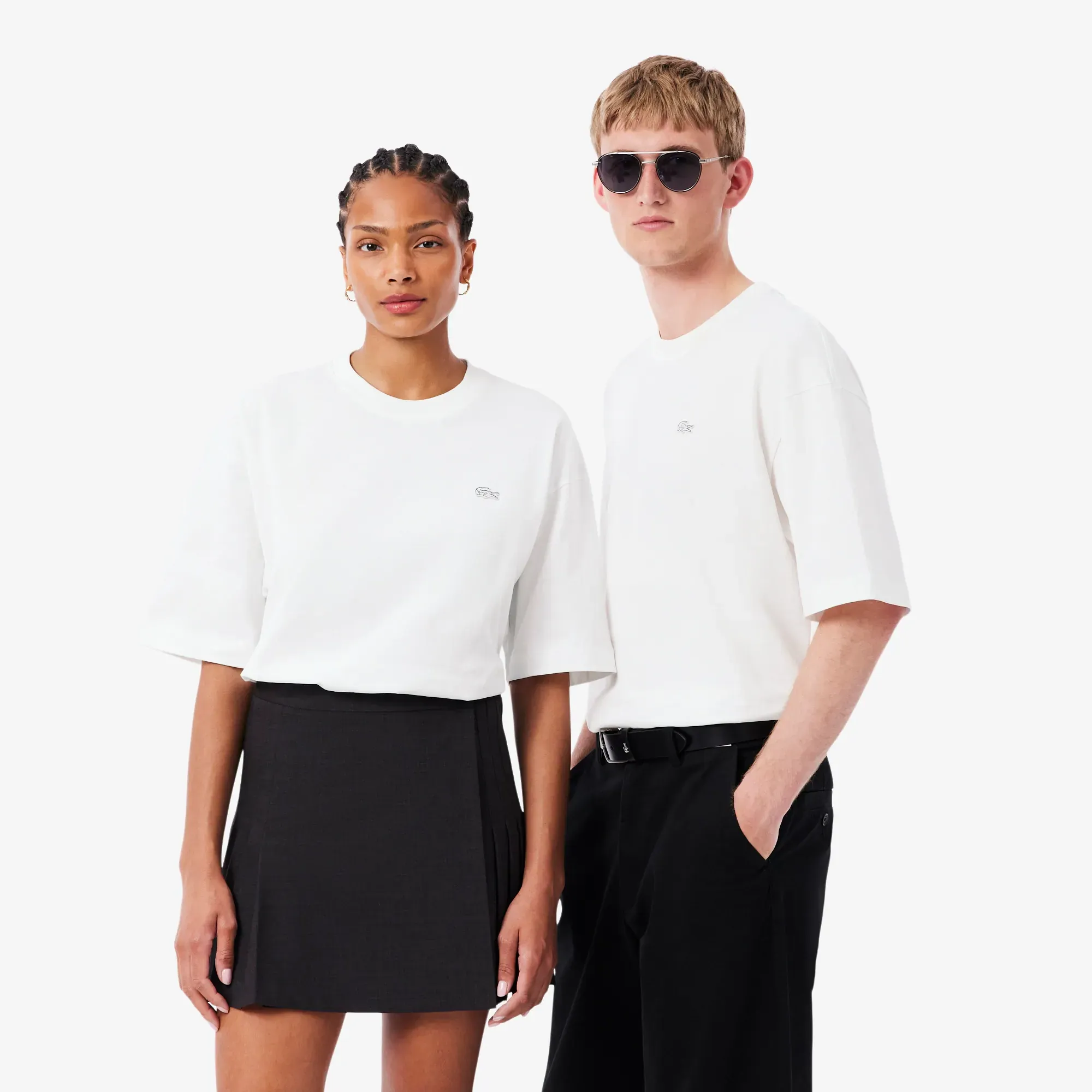 Lacoste Loose Fit Heavy Cotton Jersey T-shirt - White
