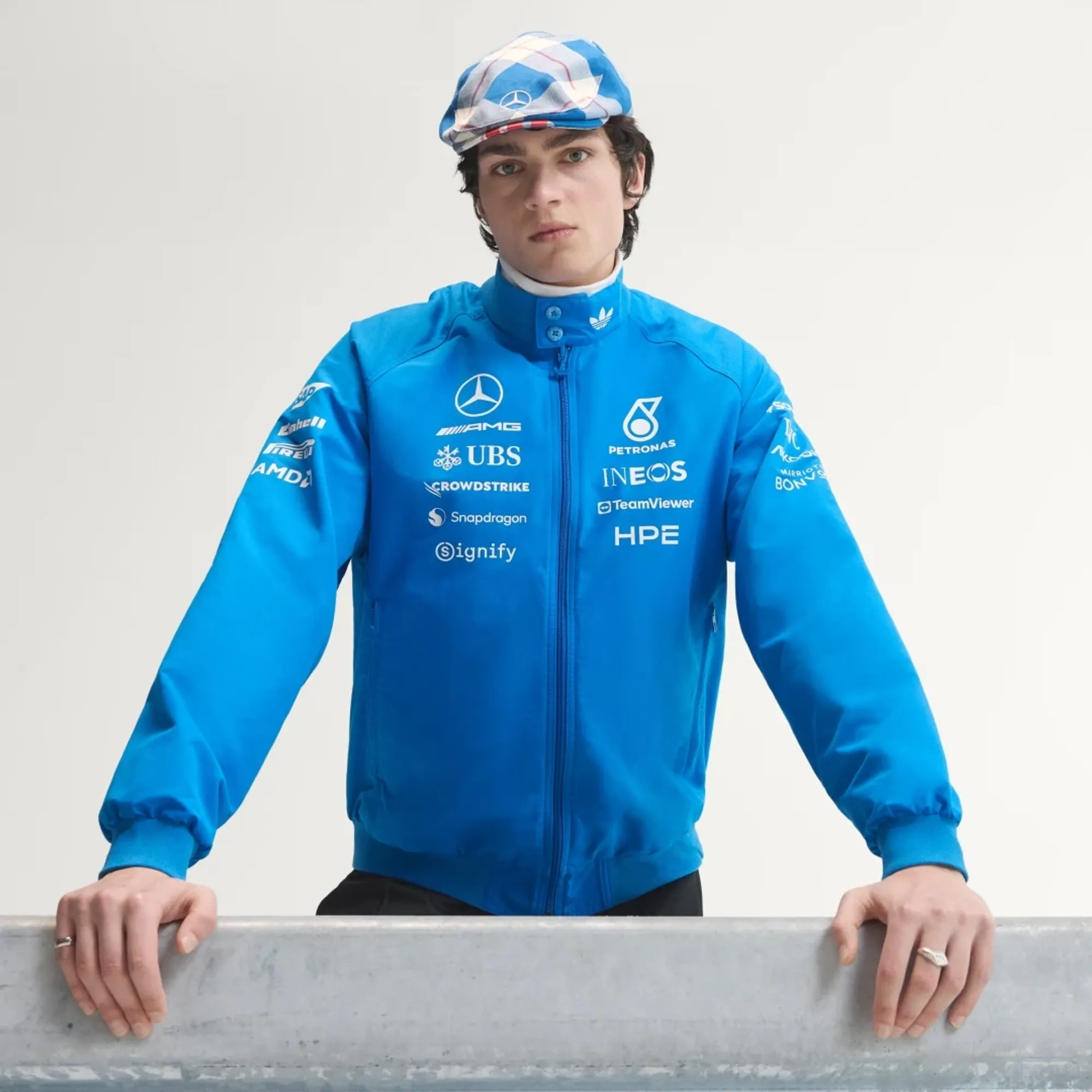 adidas Originals adidas MERCEDES - AMG PETRONAS FORMULA 1 TEAM BLUE WONDER DRIVER HARRINGTON JACKET