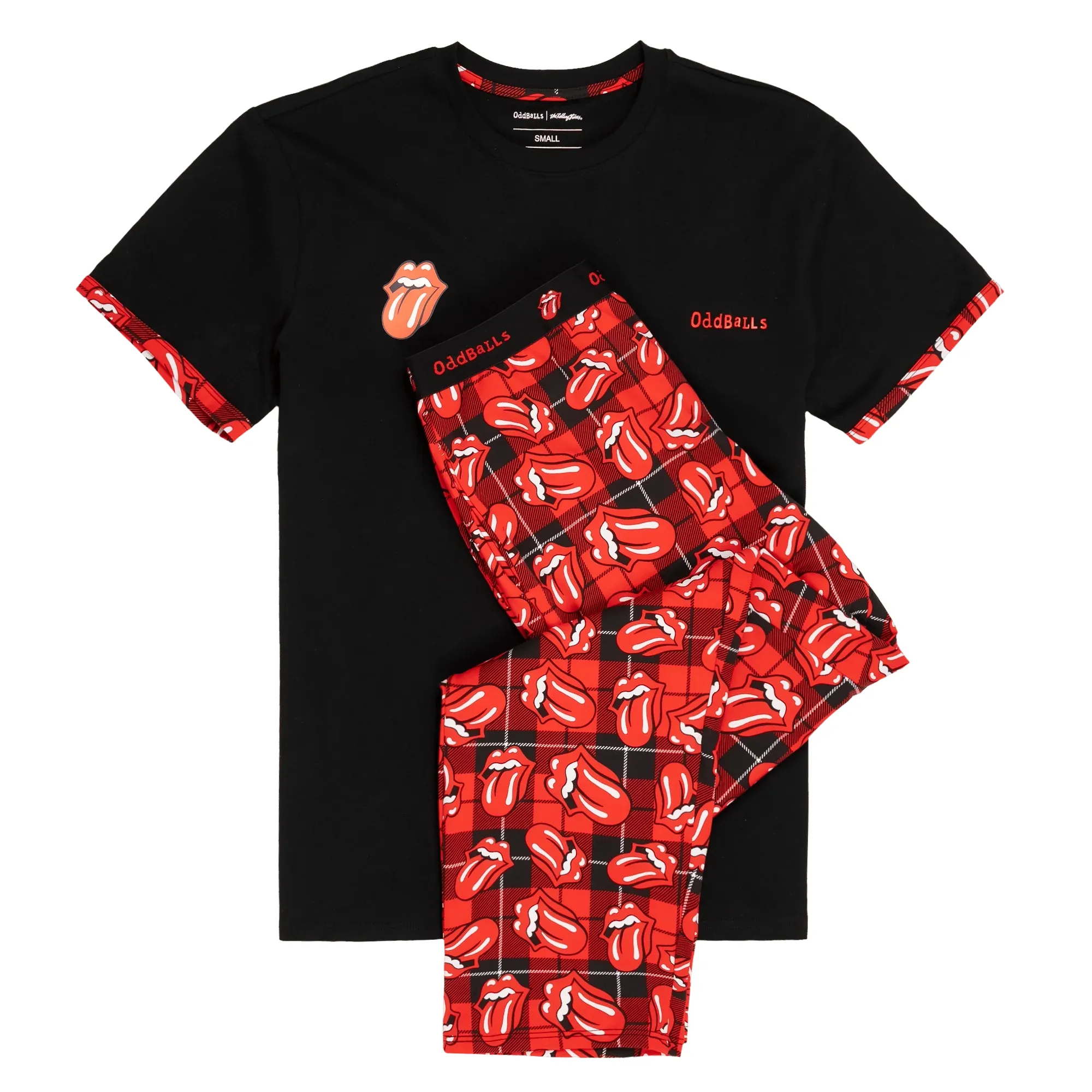 The Rolling Stones Tartan - Men's Long Pyjamas Set (T-Shirt & Trousers)