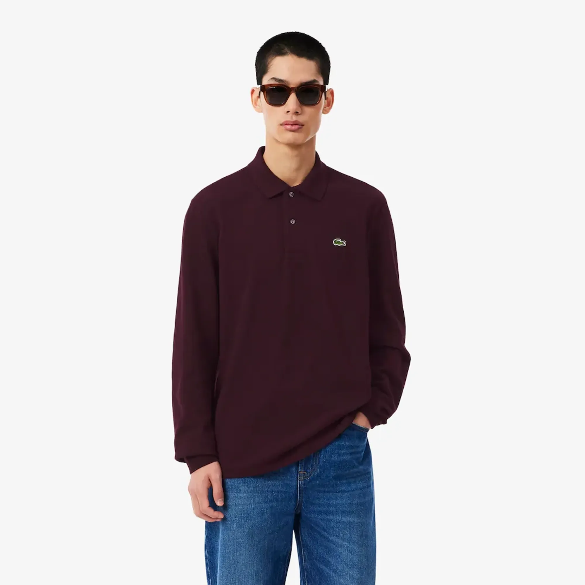 Lacoste Classic Fit Long Sleeved L.12.12 Polo Shirt - Brown
