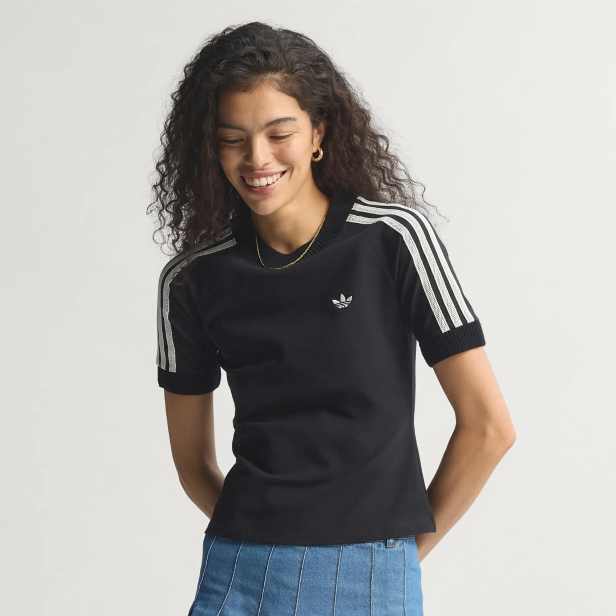 adidas Cali T-Shirt with Knitted Crochet Details
