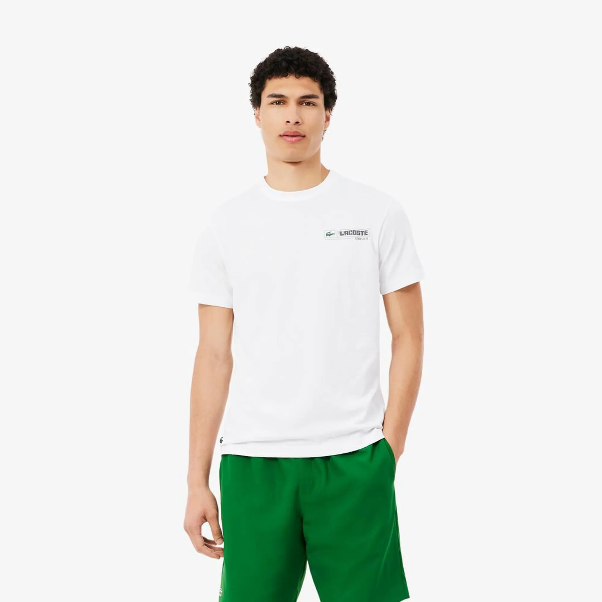 Lacoste Ultra Dry Printed Sport T-shirt - White / Green