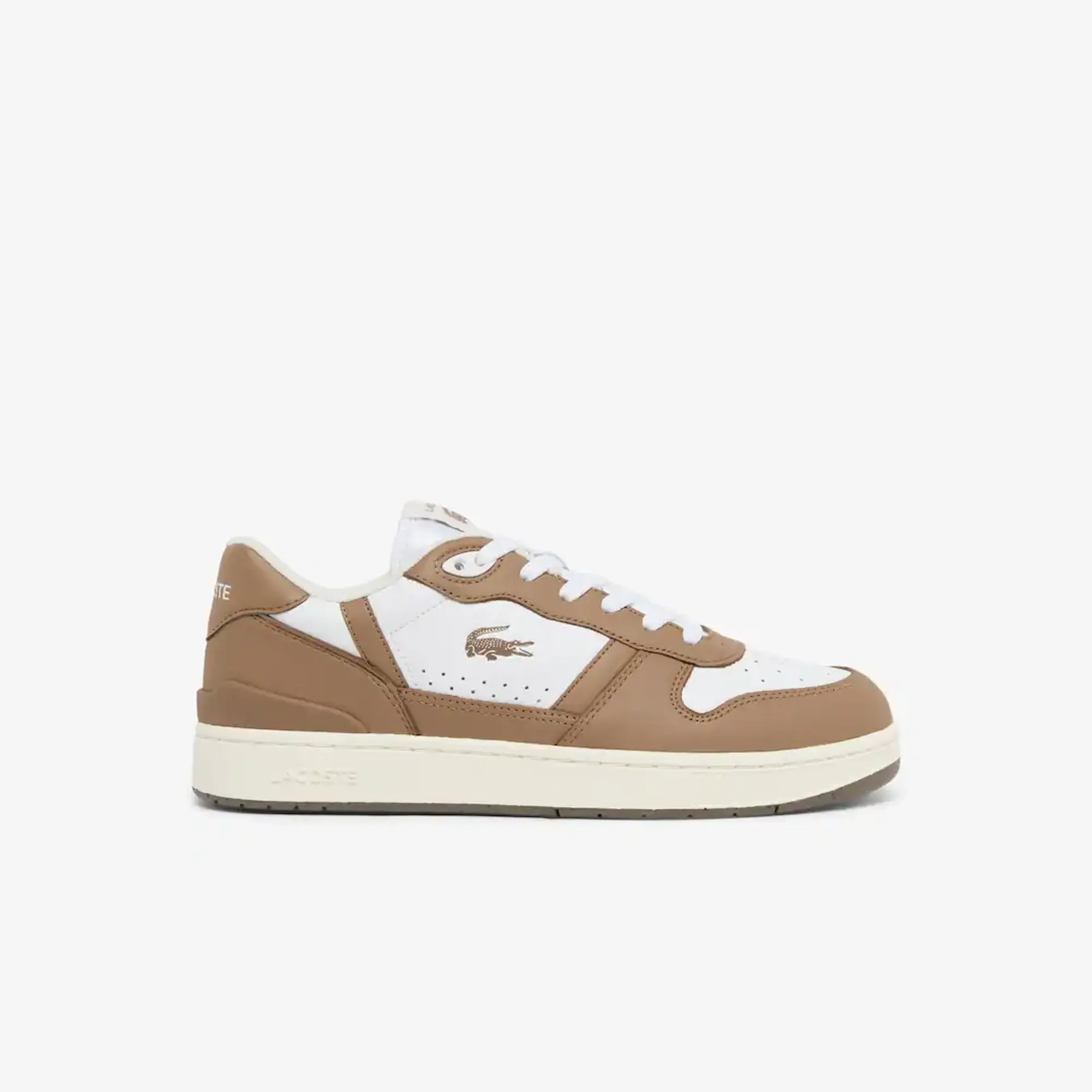 Lacoste Men's T-Clip Set Leather Sneakers - White & Brown