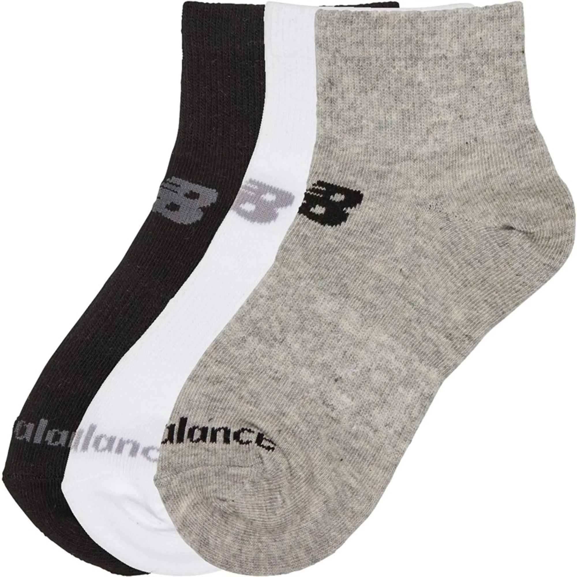 New Balance Junior Three Pack Quarter Socks Multi