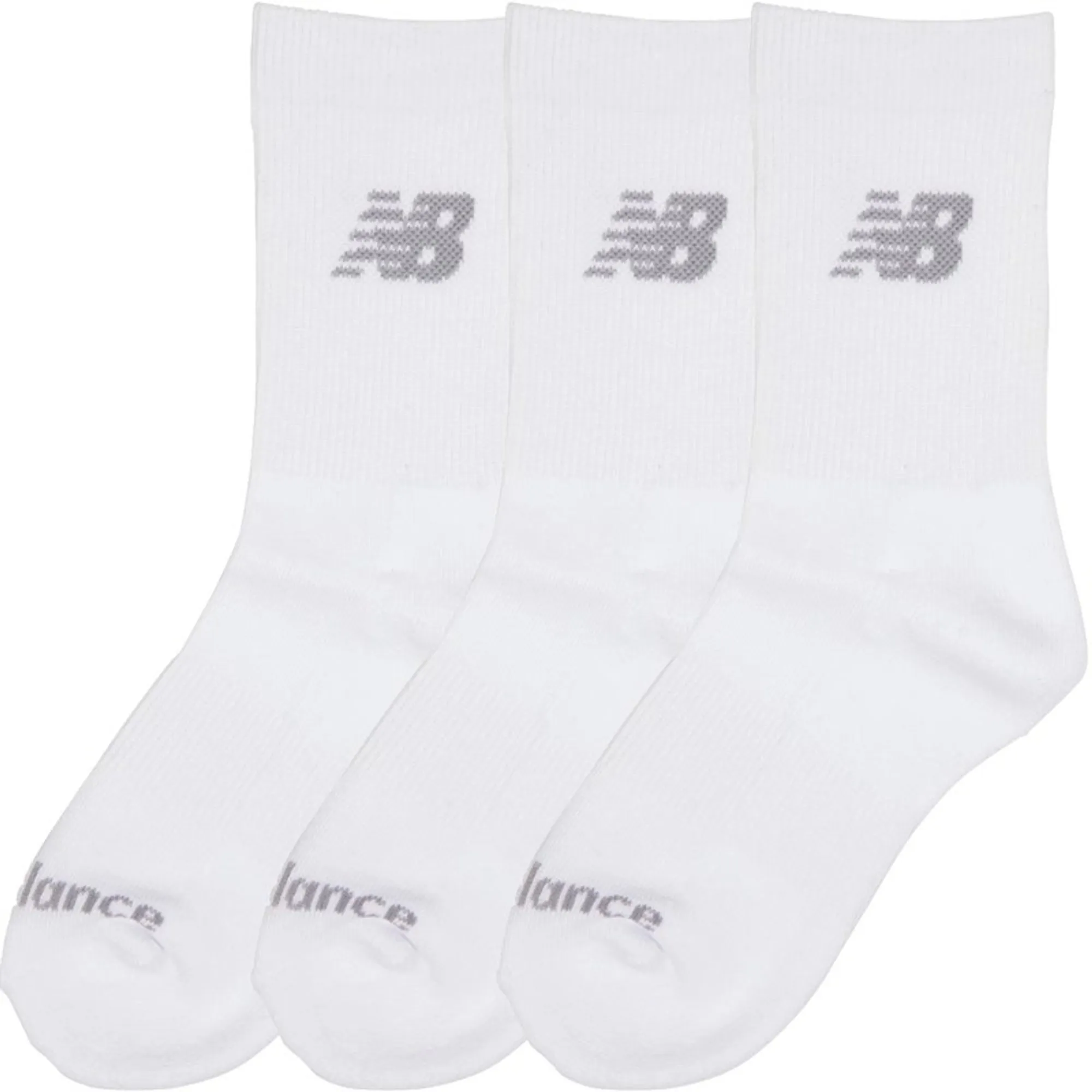 New Balance Kids 3 Pack of Crew Socks - White