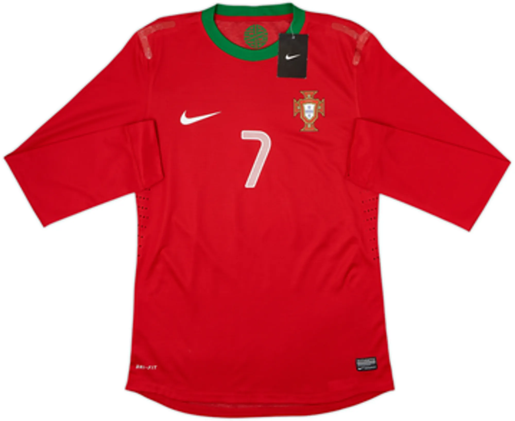2012-13 Portugal Player Issue Home L/S Shirt Ronaldo #7 (M)