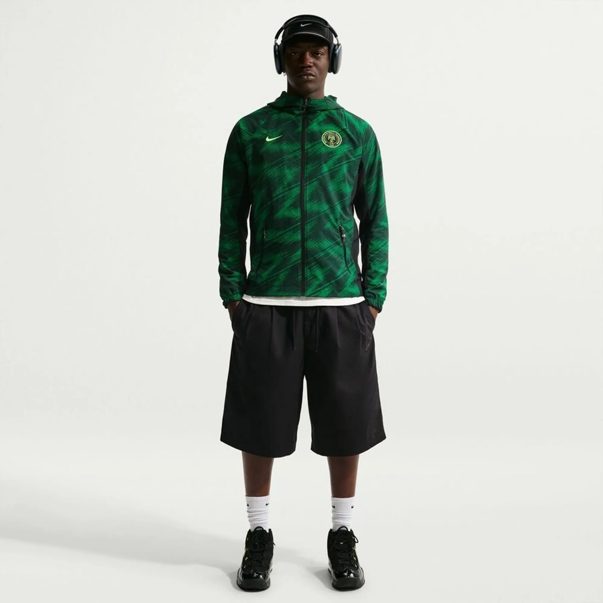 Nike Nigeria Training Jacket Dri-Fit Awf Woven World Cup 2026 - Pine Green/Black/Electric Green - ['Green']
