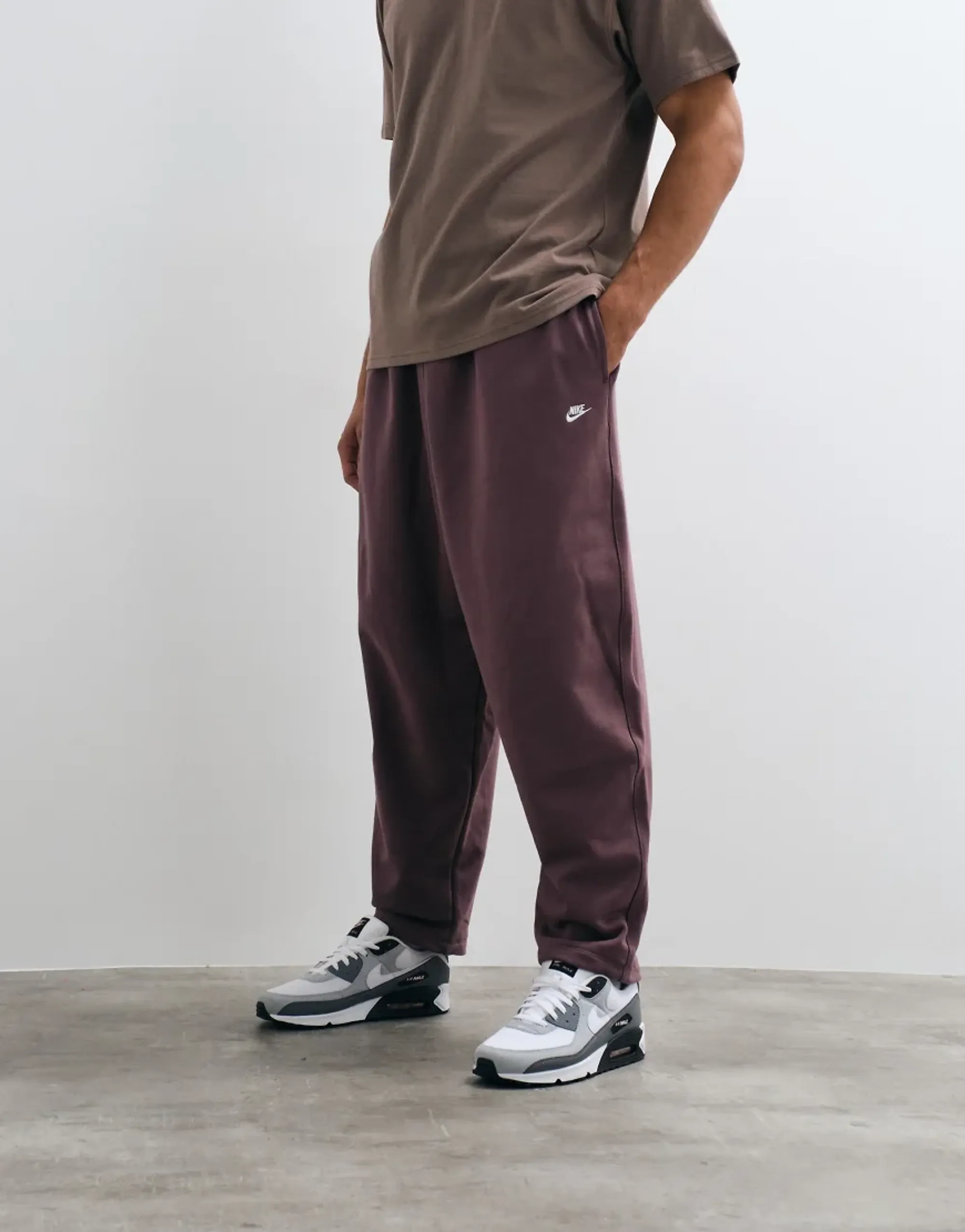 Nike Club French Terry Oversized Jogger In Brown