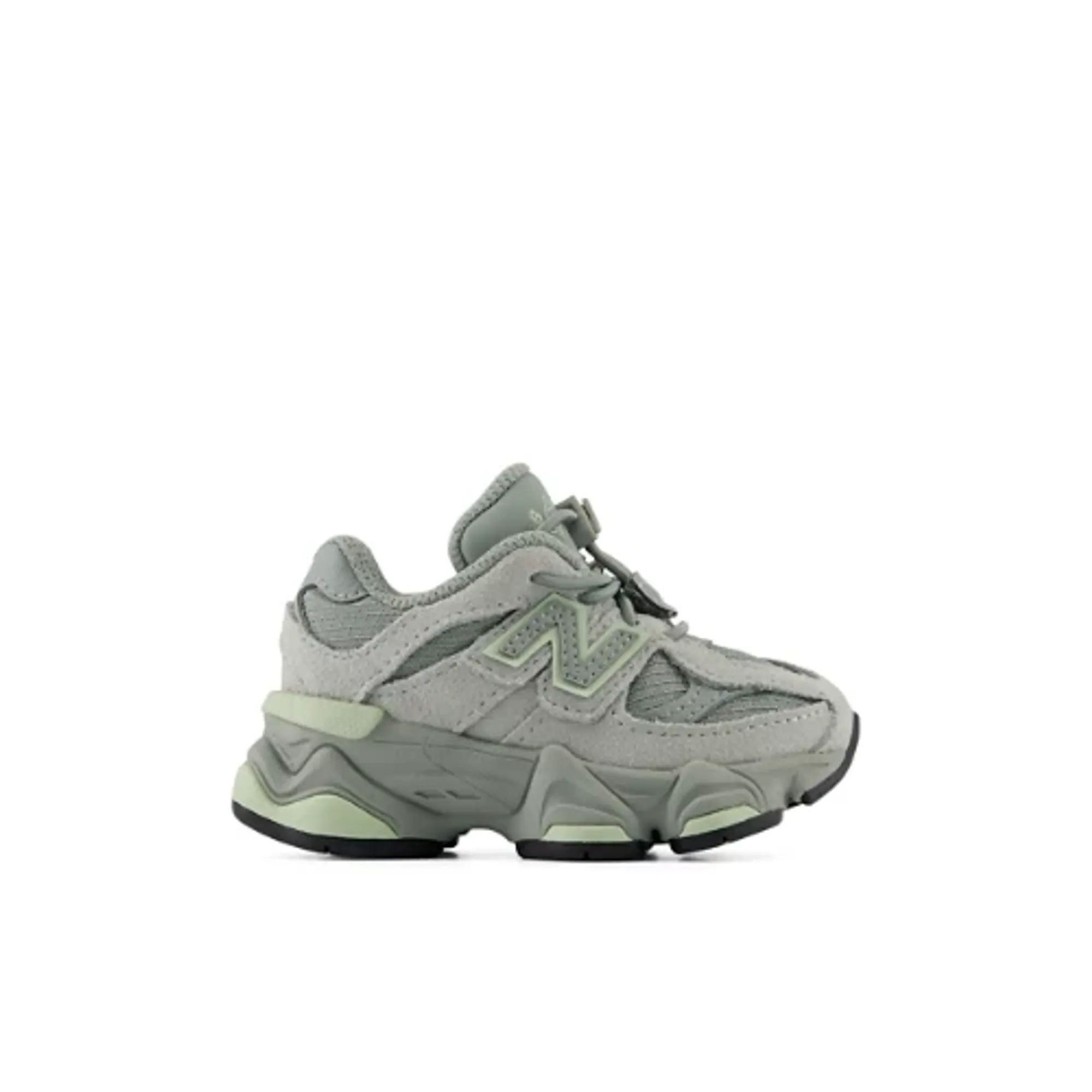 New Balance Infants 9060 Bungee in Grey Suede/Mesh