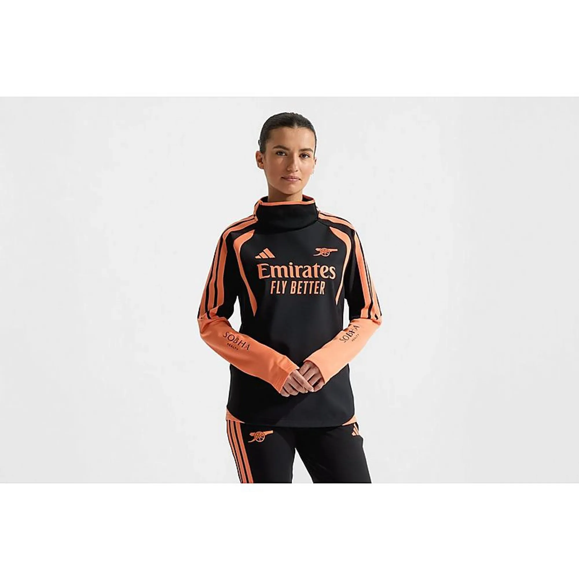 Arsenal adidas Womens 26/27 Training Warm Top, Black