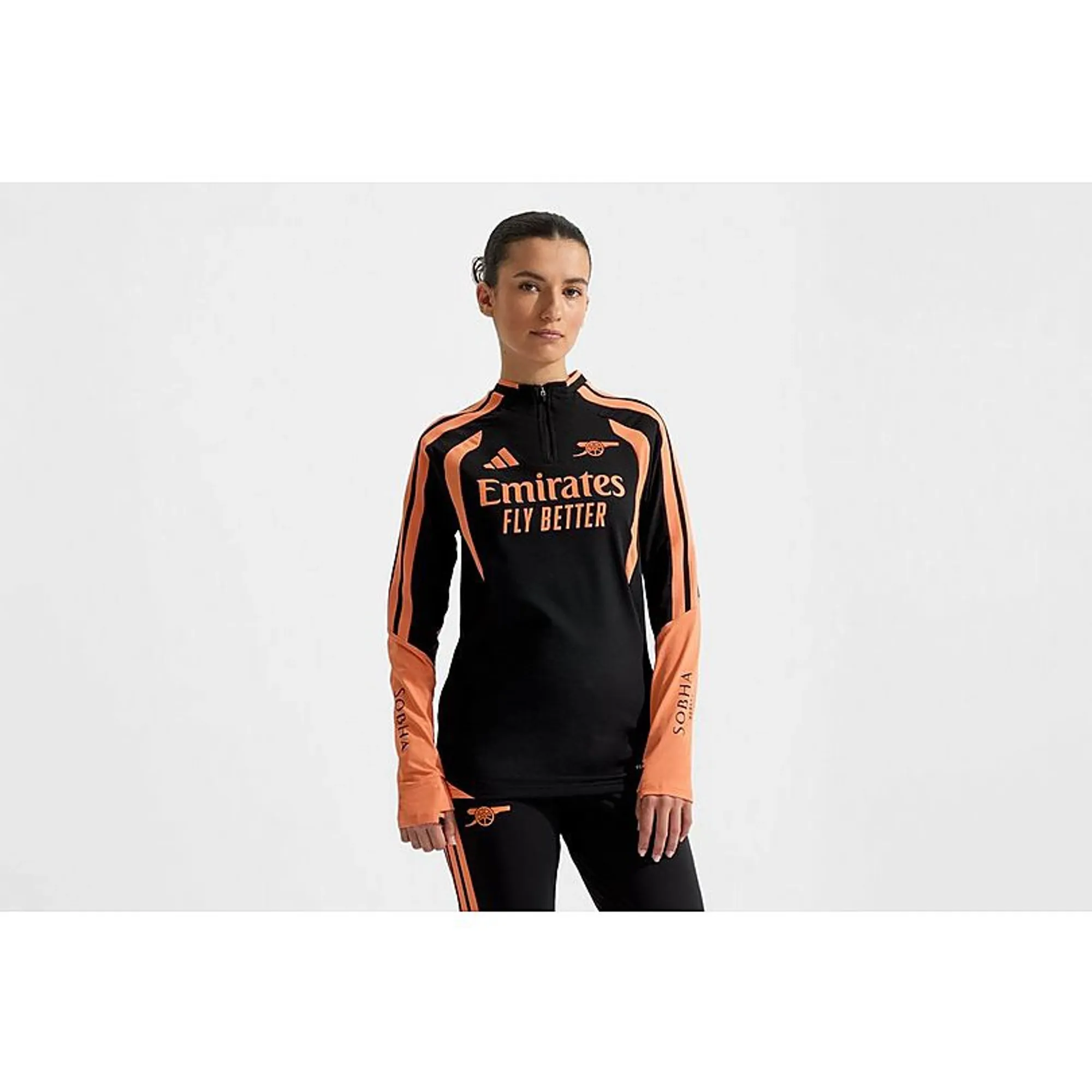 Arsenal adidas Womens 26/27 Black 1/4 Zip Training Top, Black