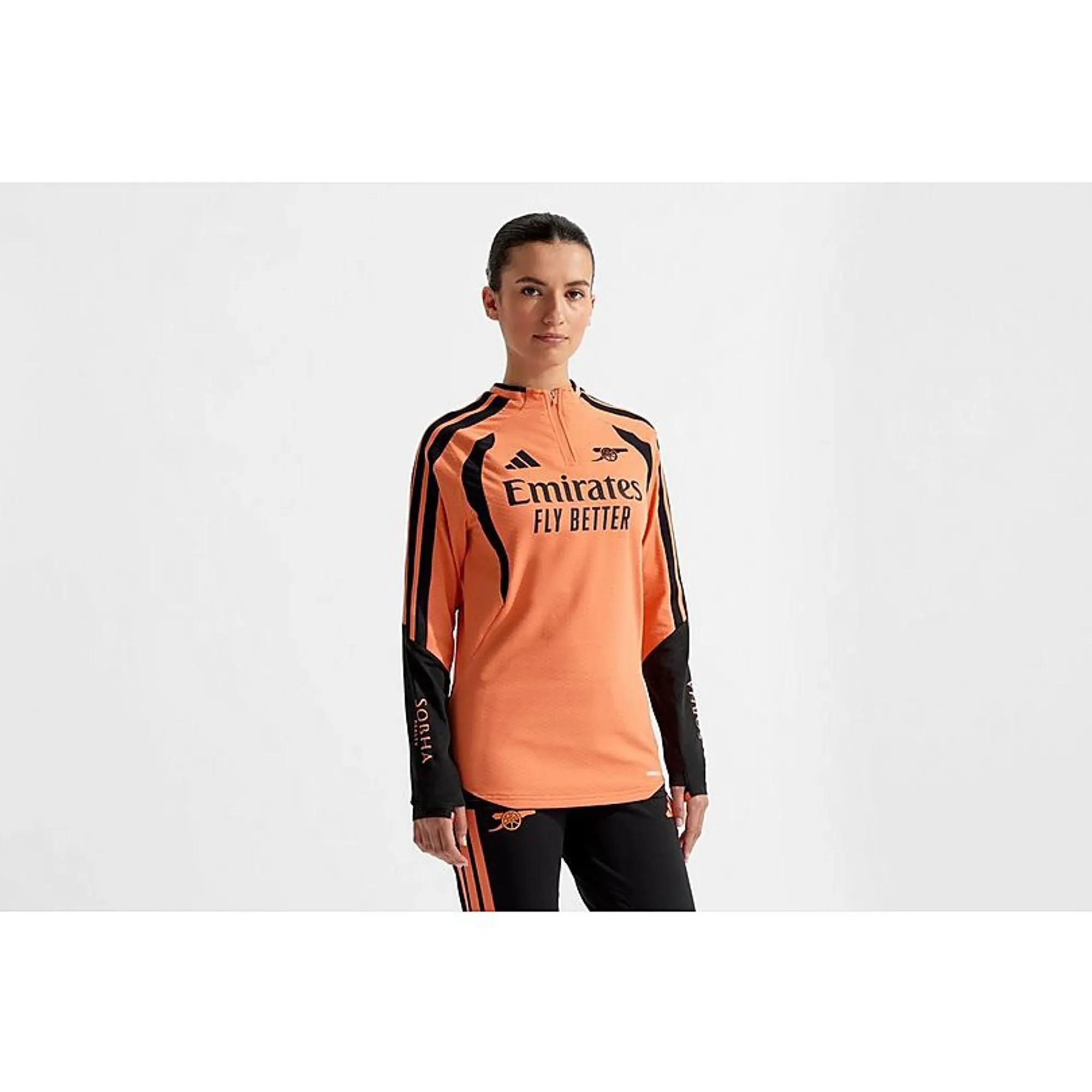Arsenal adidas Womens 26/27 Orange 1/4 Zip Training Top, Orange