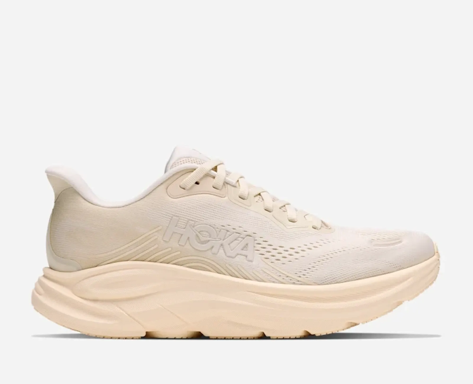 Hoka Women's Clifton 11 Road Running Shoes In Alabaster/Oat Milk