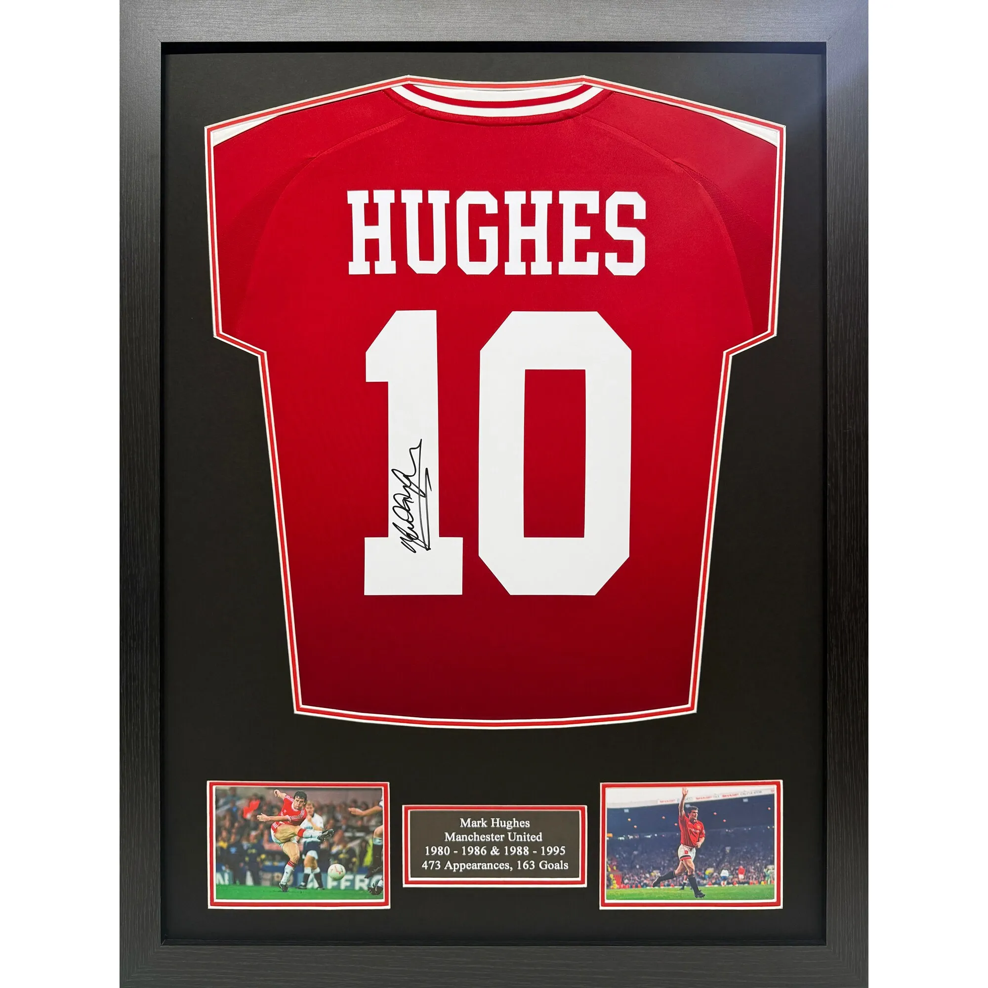Manchester United Mark Hughes Signed Shirt Framed
