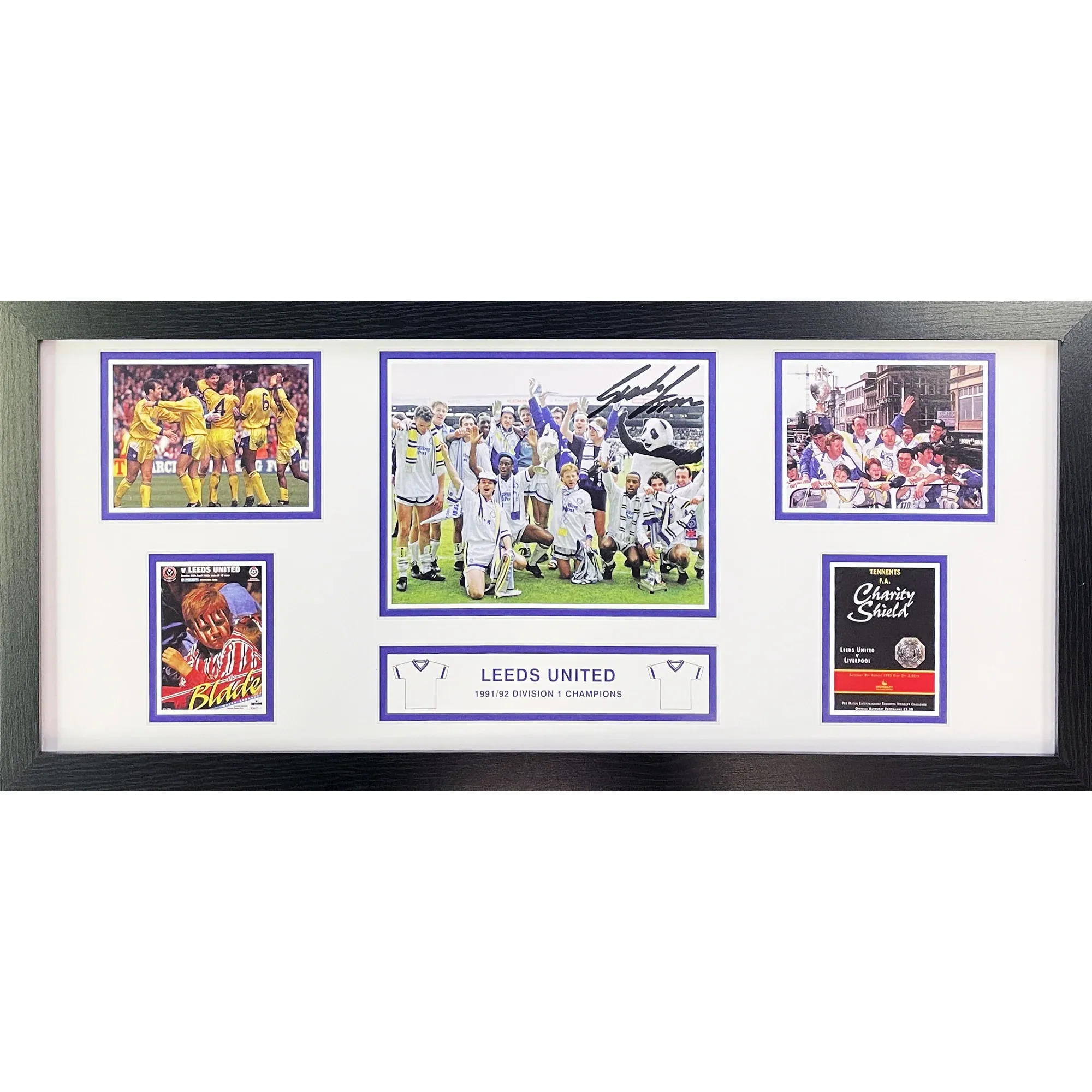 Leeds United Gordon Strachan Signed 1992 Champions Storyboard Framed