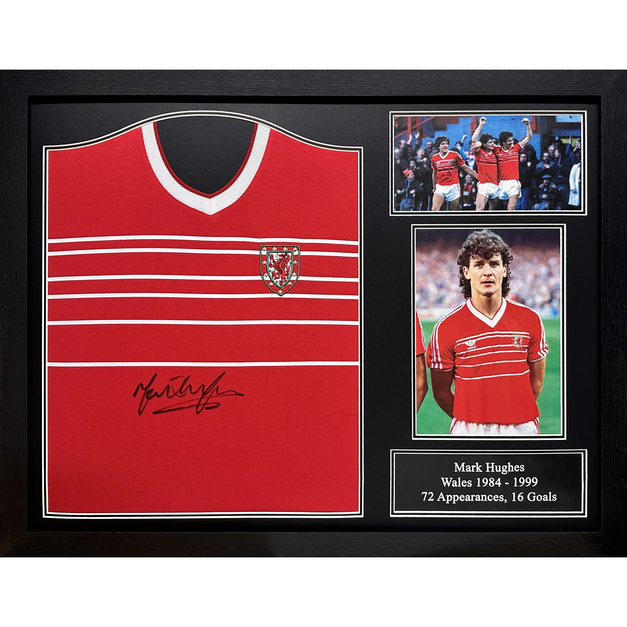 Wales Mark Hughes Signed 1984 Shirt Framed