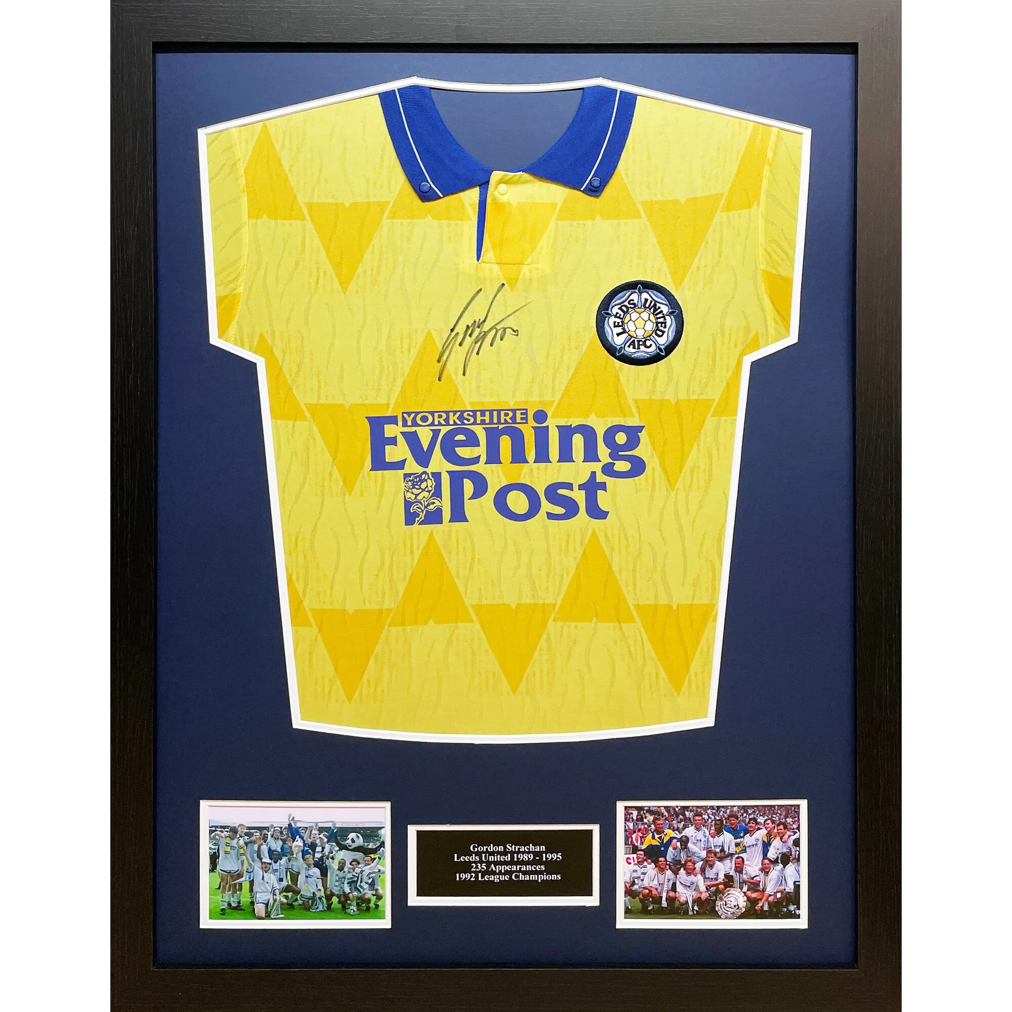 Leeds United Gordon Strachan Signed 1992 Shirt Framed