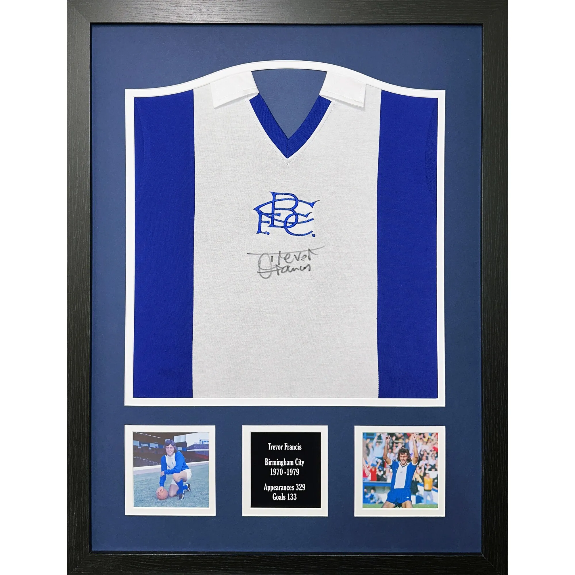 Birmingham City Trevor Francis Signed City Shirt Framed