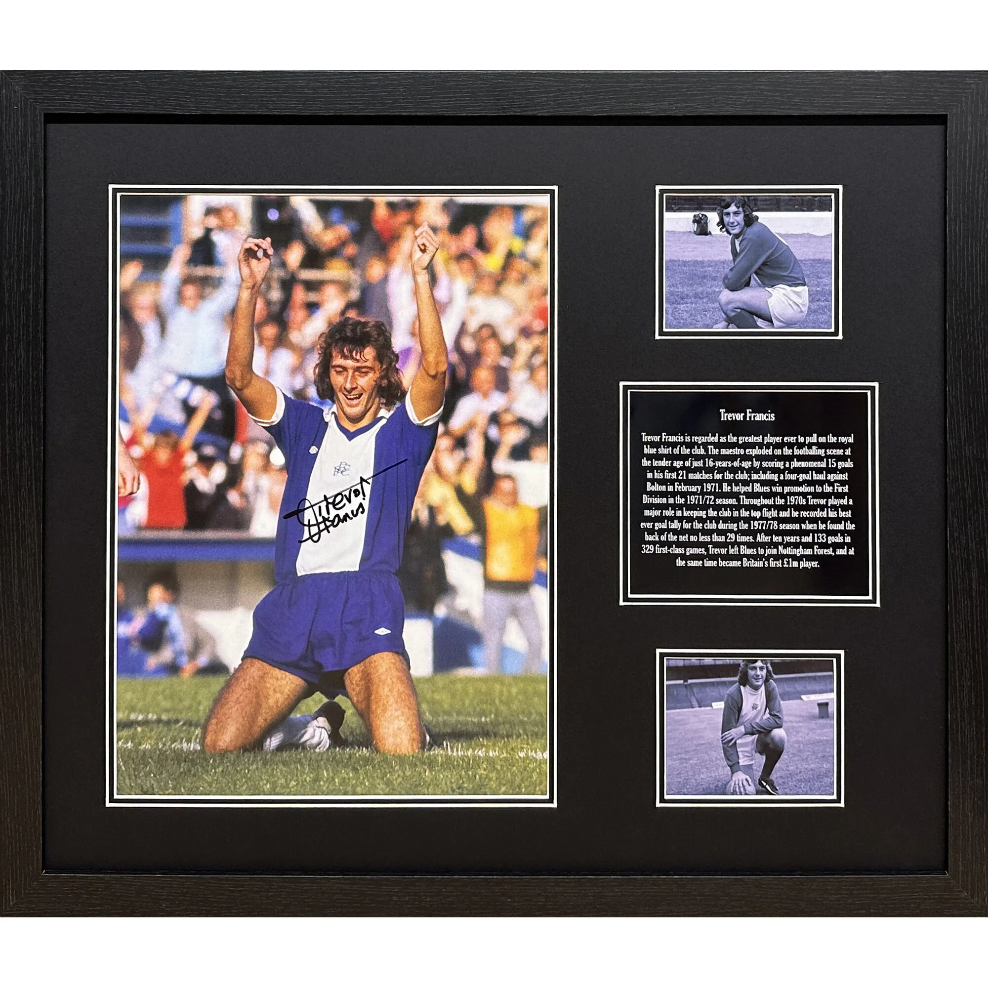 Birmingham City Trevor Francis Signed City Photo Framed