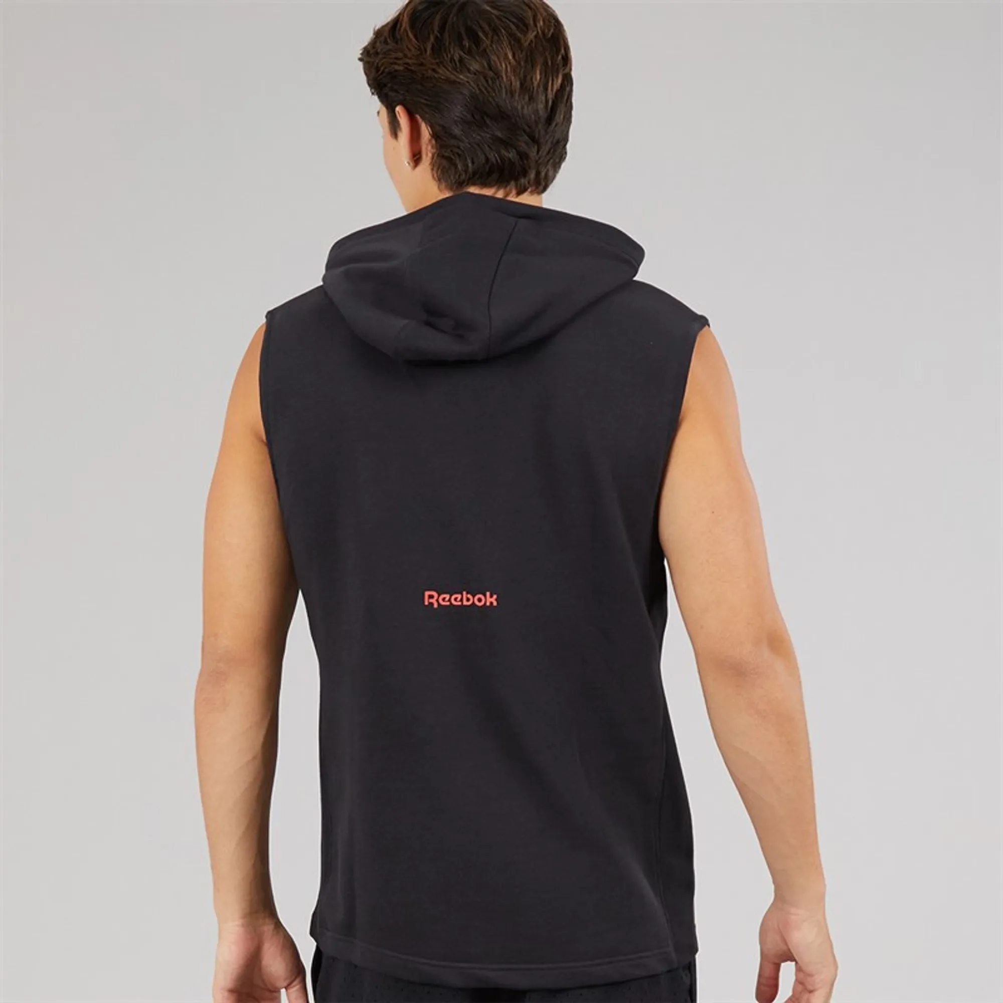 Reebok Mens Basketball Sleeveless Hoodie Black
