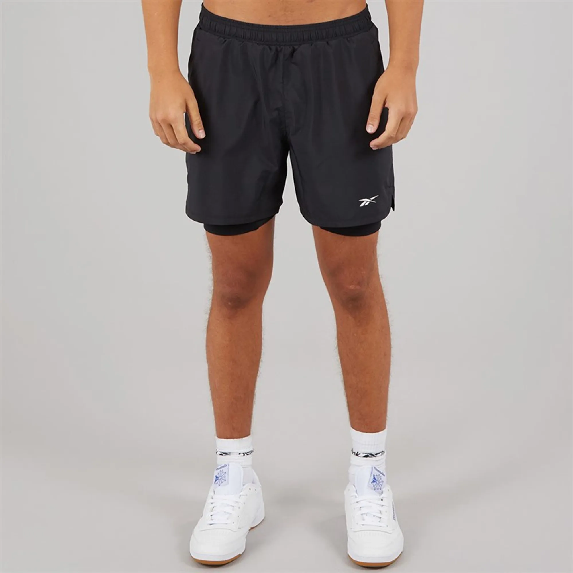 Reebok Mens Athlete Hype 2-In-1 Shorts Black