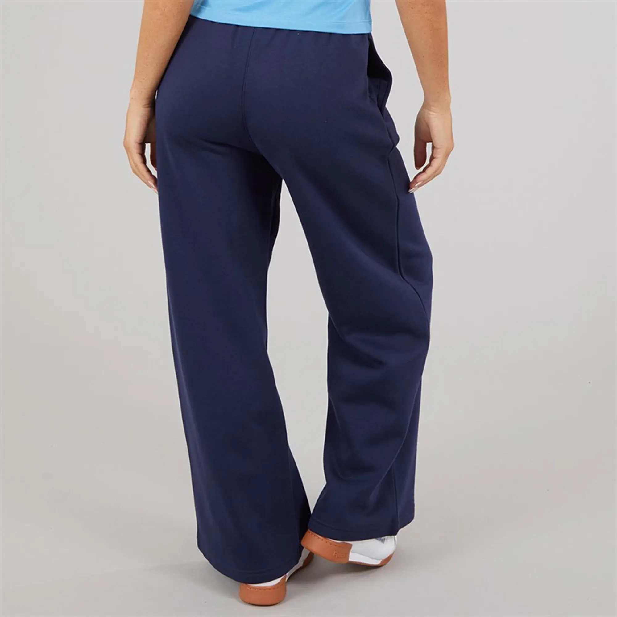 Reebok Womens Reebok Identity Small Logo Fleece Wide Leg Pants Vector Navy
