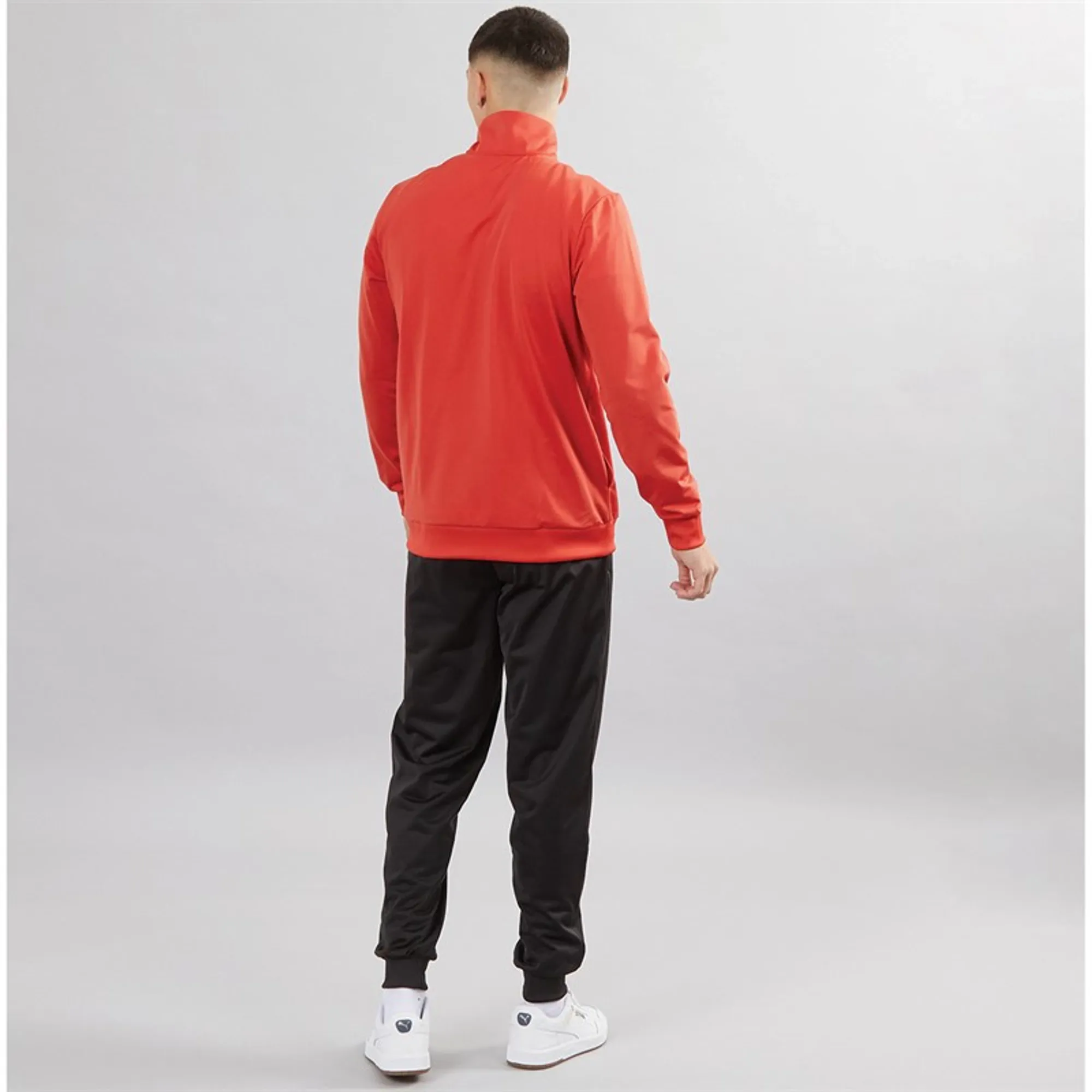 Puma Mens Piping Poly Tracksuit Red Fire