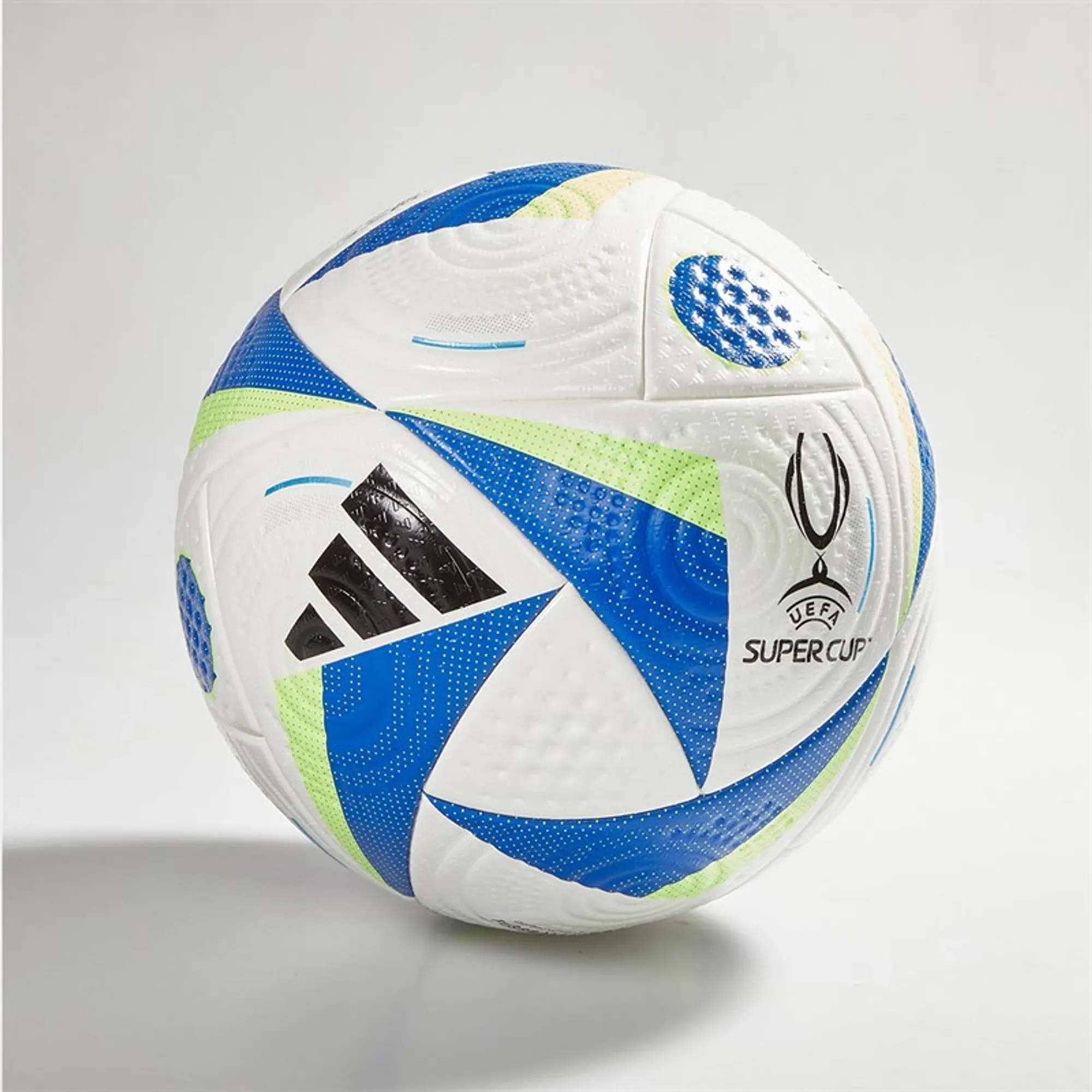 adidas UEFA Super Cup 2024 Pro Official Match Football (Fifa Quality Pro Certified) White/Panton/Solar Green/Black