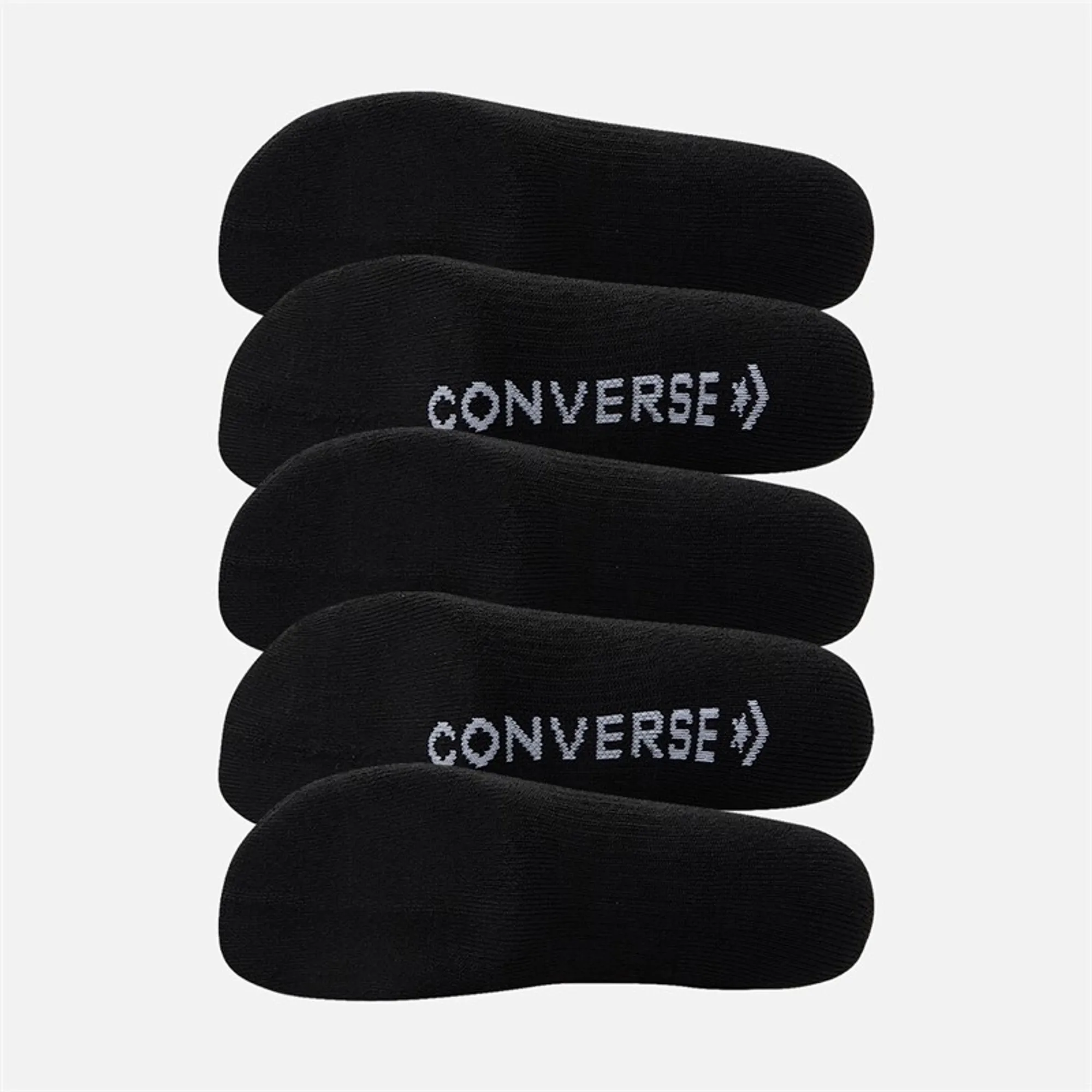 Converse Mens Mixed Logo Five Pack Crew Socks Black