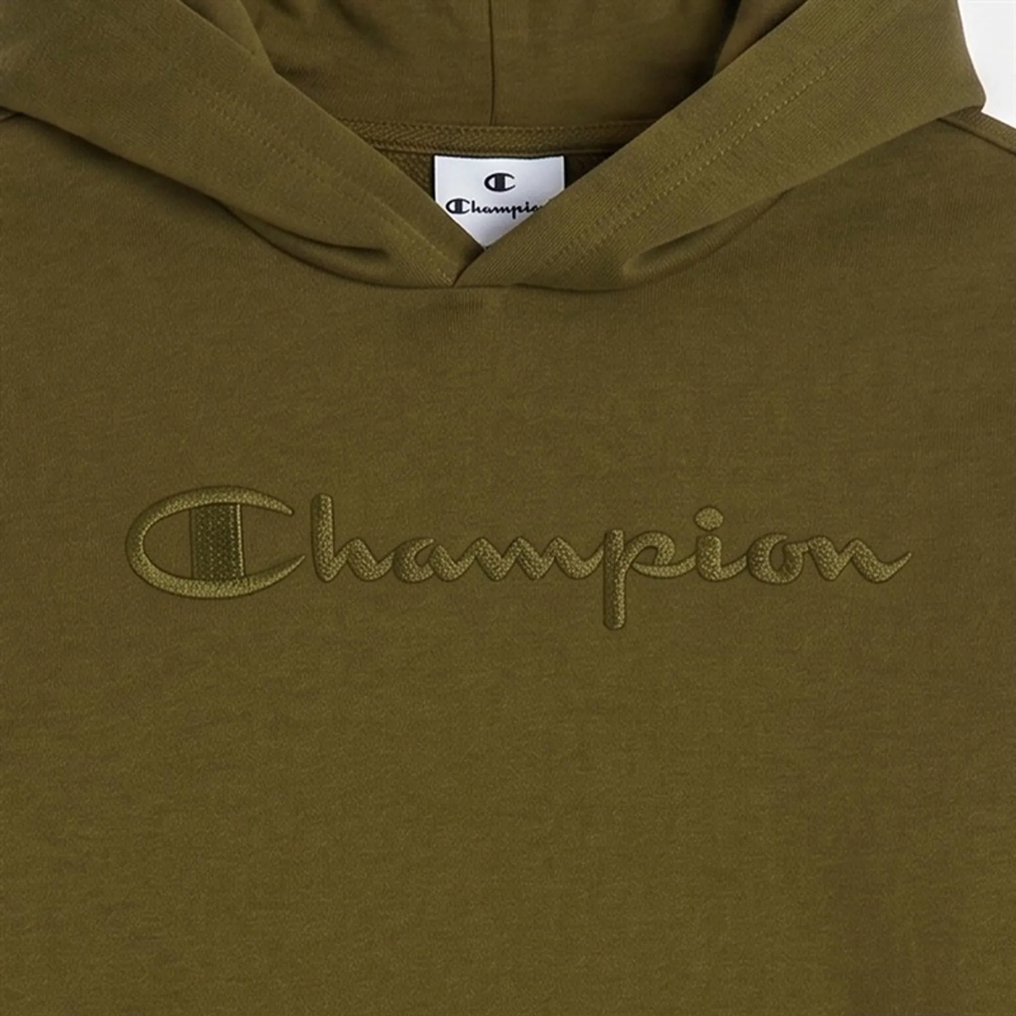 Champion Junior Icons Tonal Logo Hoodie Olive