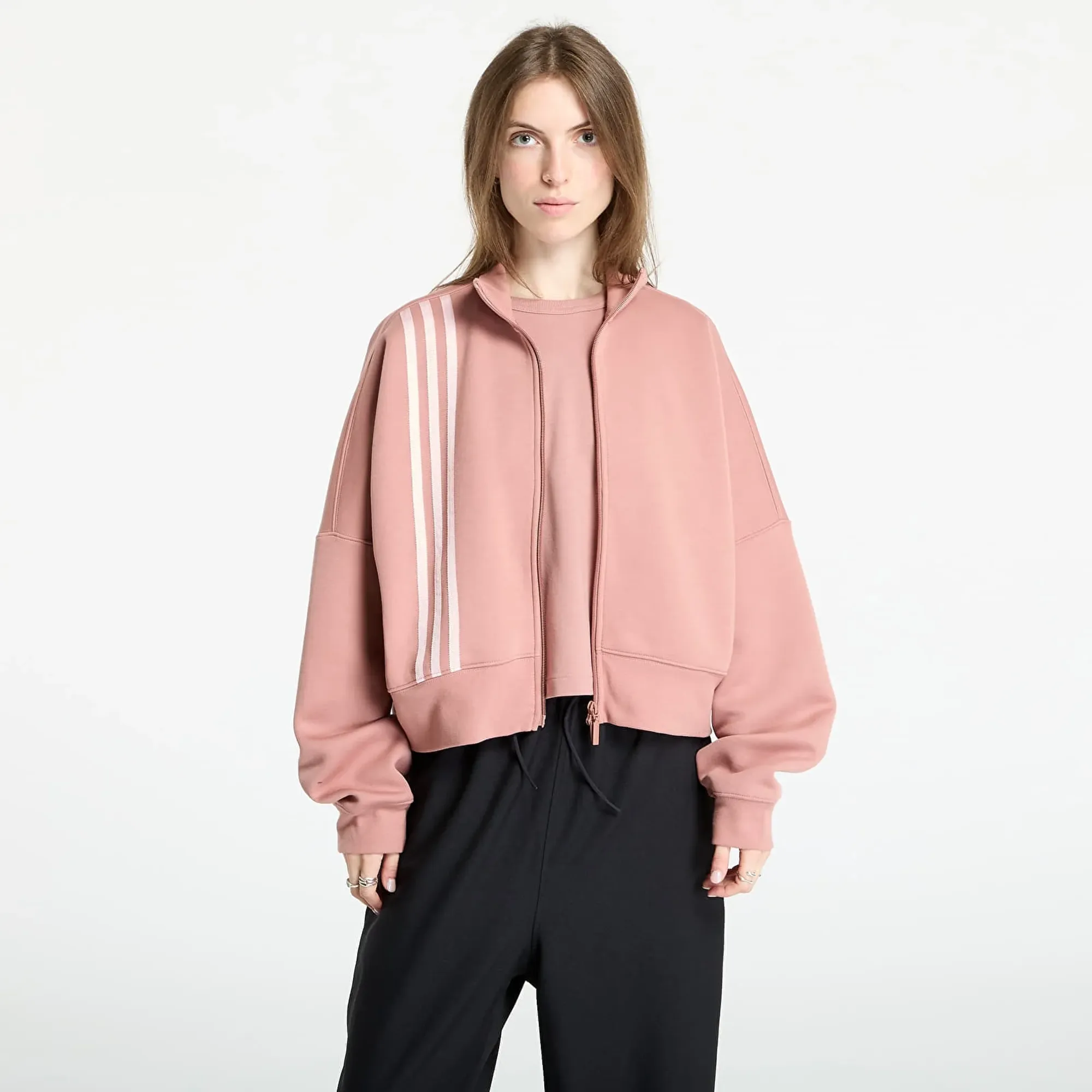 adidas Originals Sweatshirt Adidas Off Placed 3-Stripes Zip Up Warm Clay Xl