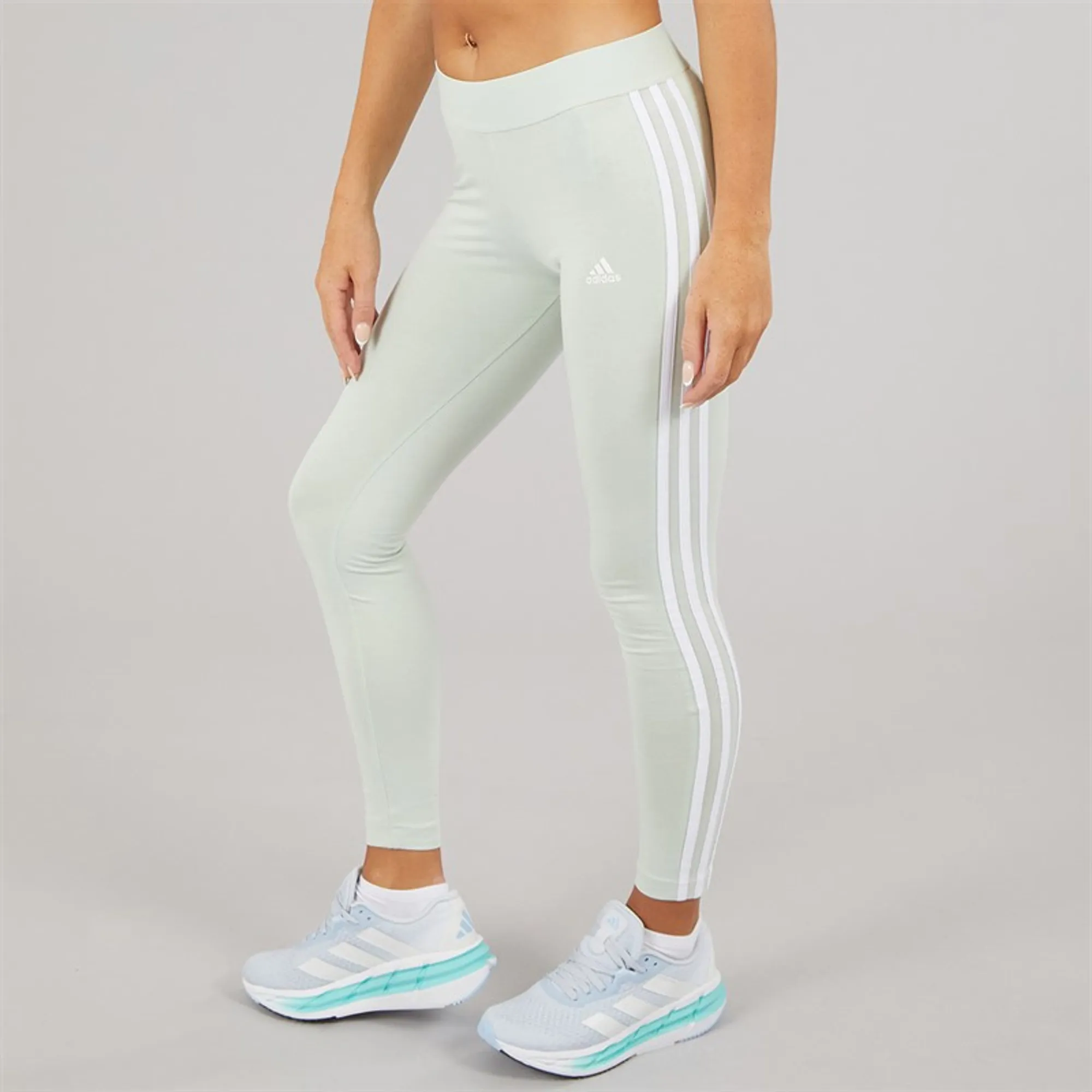 adidas Womens Essentials 3-Stripes Leggings Linen Green